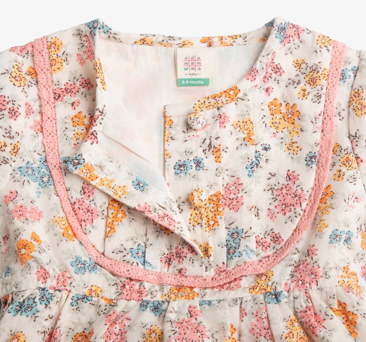 Infant Girls Floral Printed Dress With Bloomer