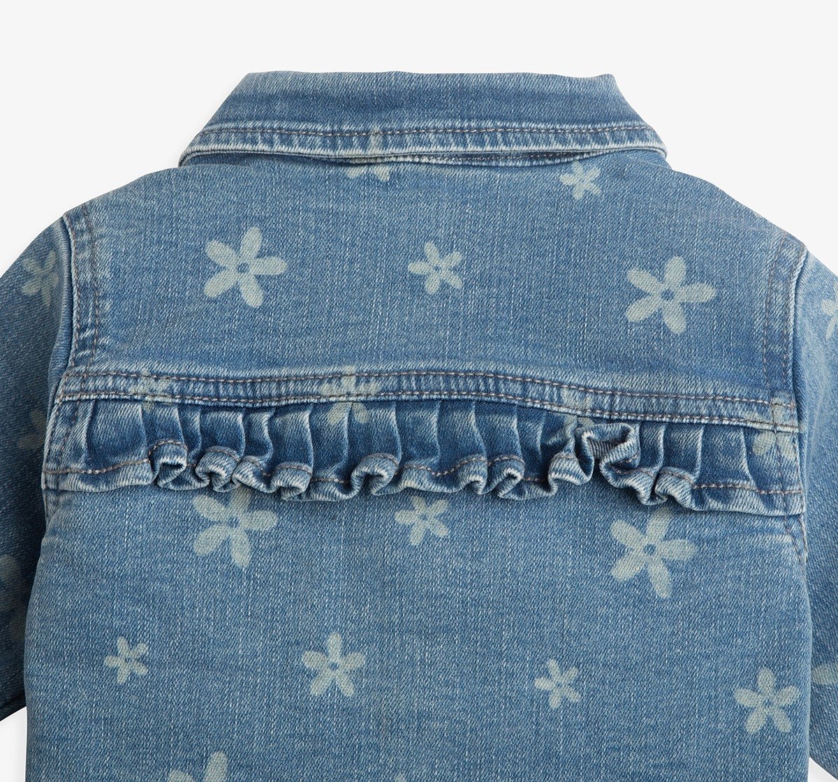 Infant Girls Floral Printed Denim Jacket