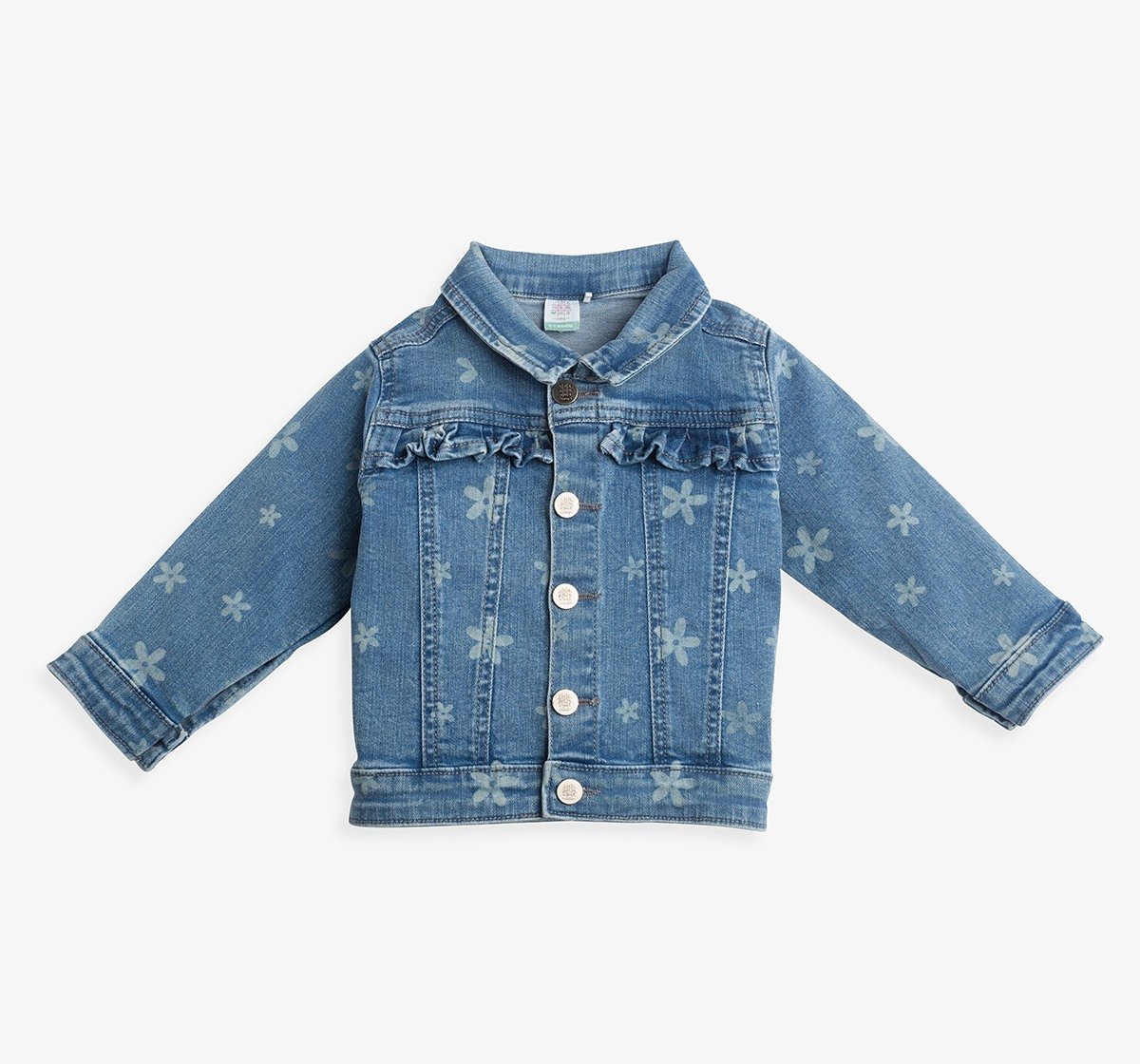 Infant Girls Floral Printed Denim Jacket