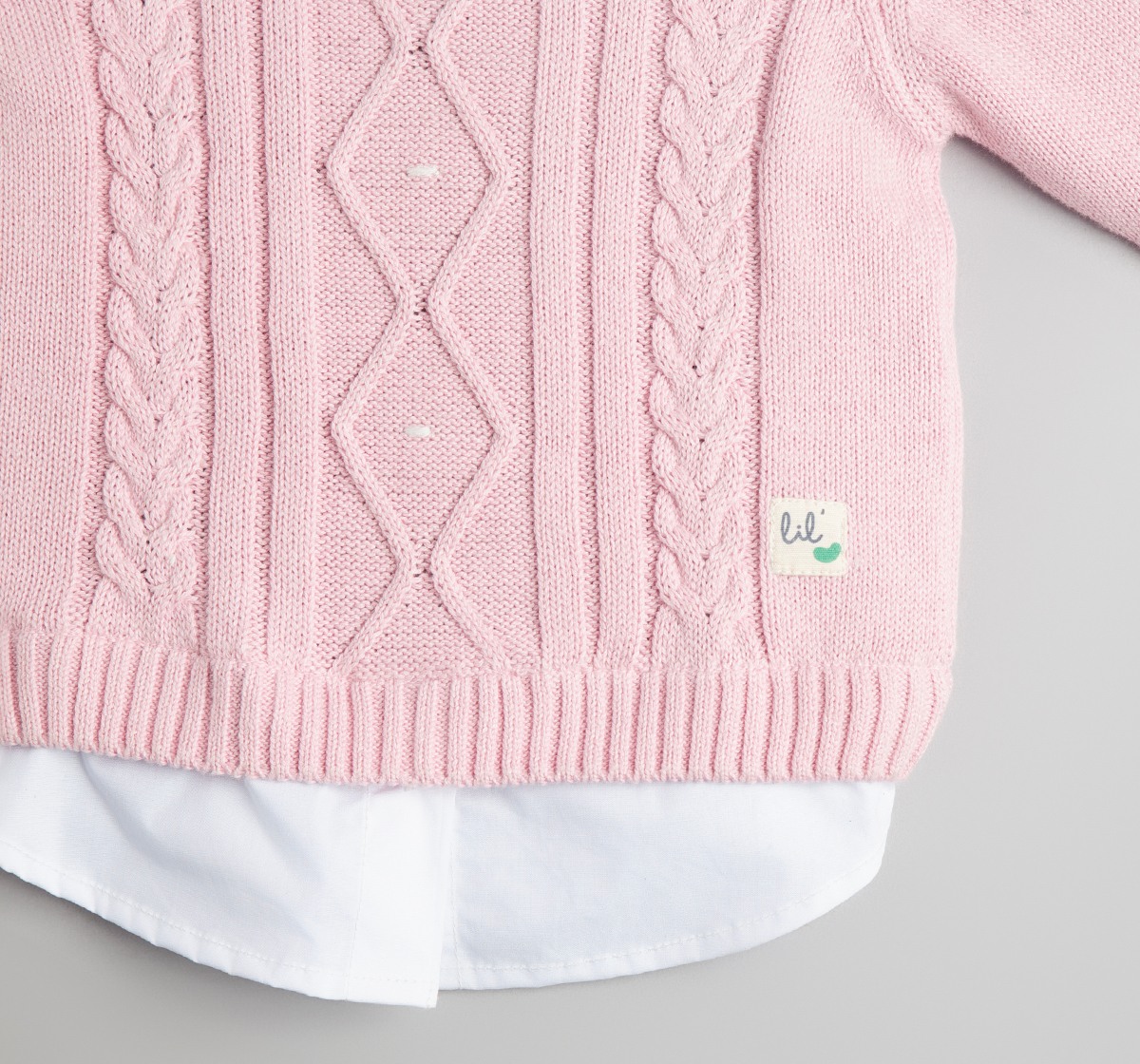 Baby Girls Mock Layer Sweater With Beanie