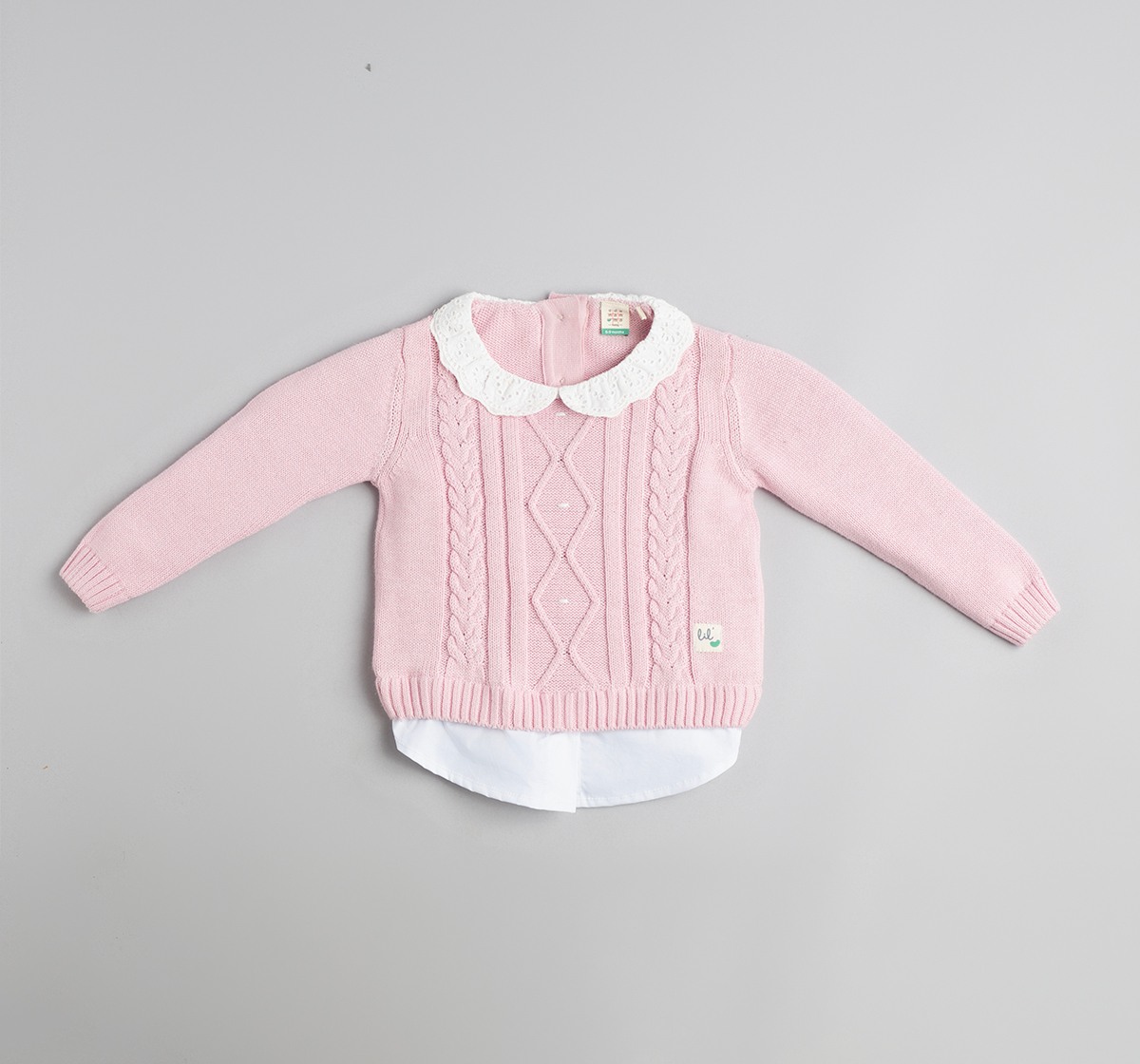 Baby Girls Mock Layer Sweater With Beanie