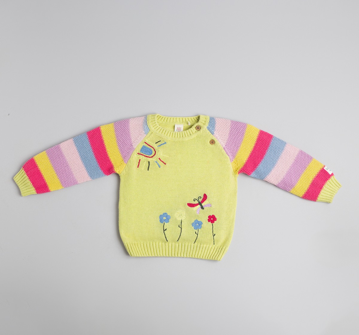 Baby Girls Sweater With Multicolor Striper