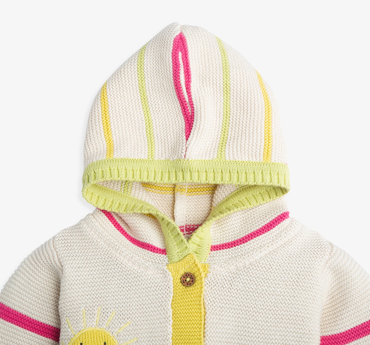 Infant Girls Striped Sweater With Hoodie