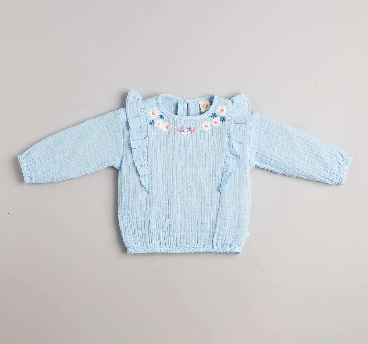 Baby Girls Double Cloth Embroidered Top