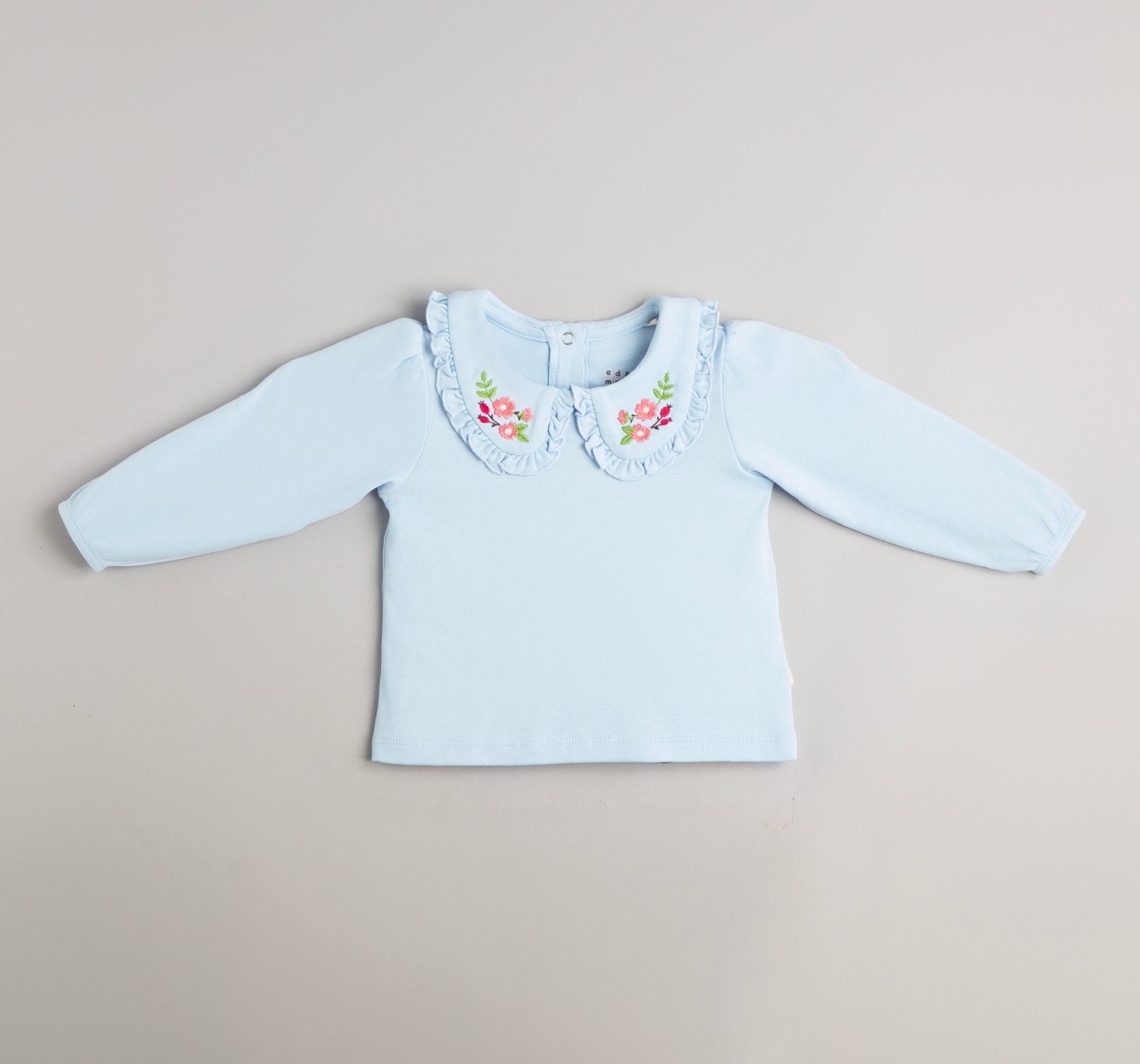 Baby Girls Embroidered T-Shirt With Collar