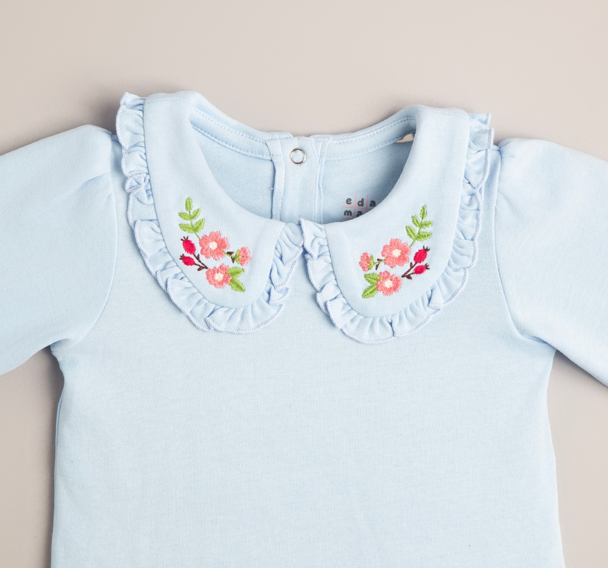 Baby Girls Embroidered T-Shirt With Collar