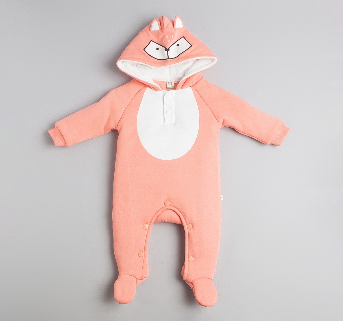 Baby Unisex Fox Character Hooded Heavy Winter Pramsuit