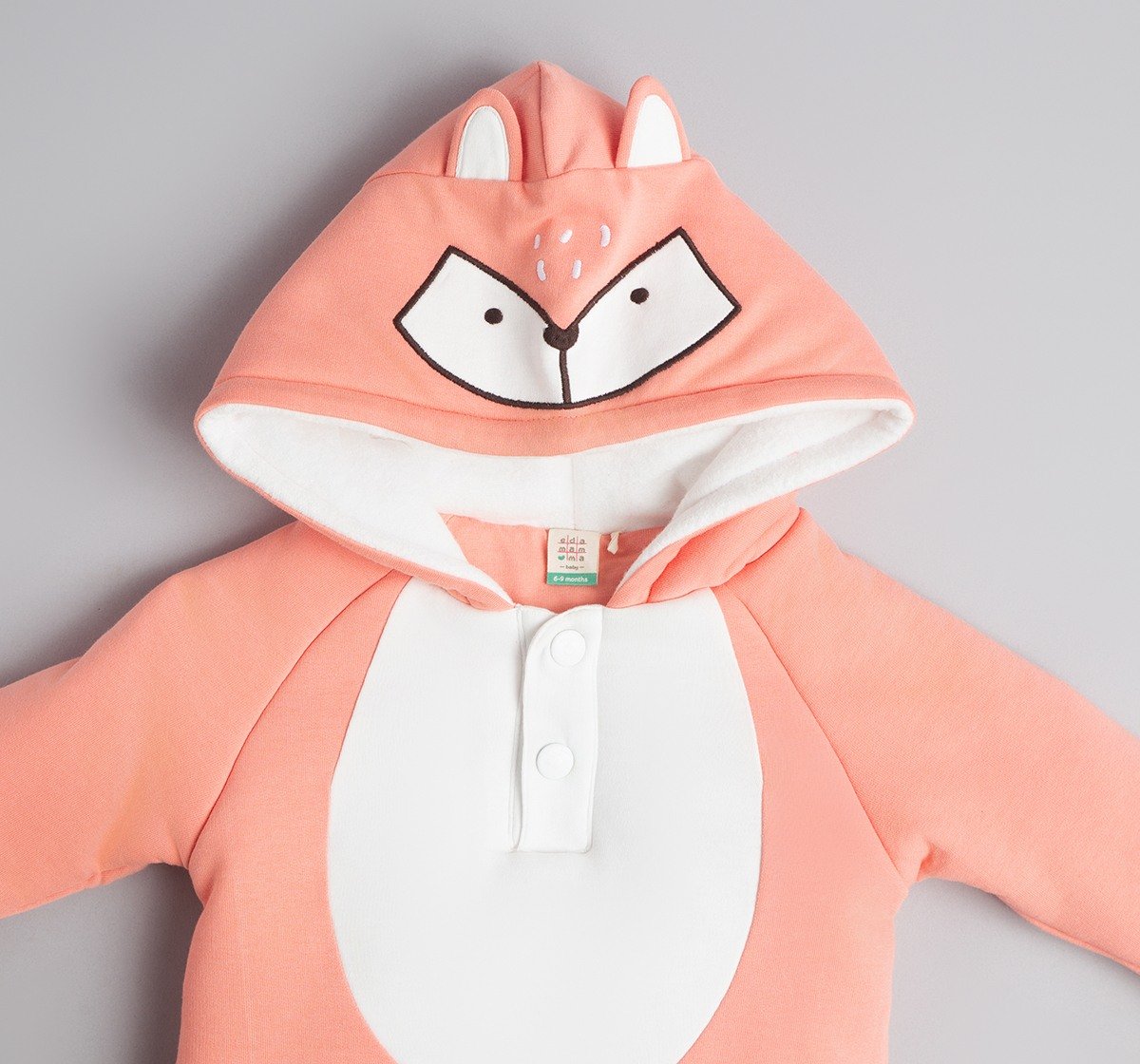 Baby Unisex Fox Character Hooded Heavy Winter Pramsuit