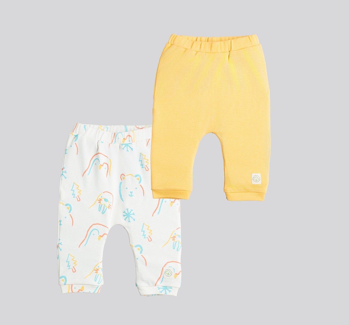 Baby Unisex Organic Cotton Printed Joggers (Pack Of 2)