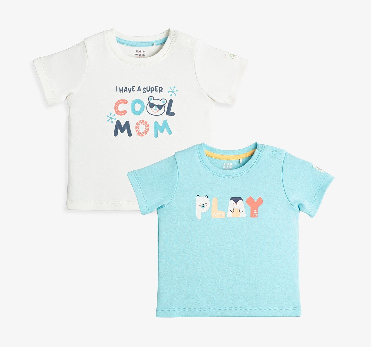 Baby Unisex Printed Organic Cotton T-Shirts (Pack Of 2)