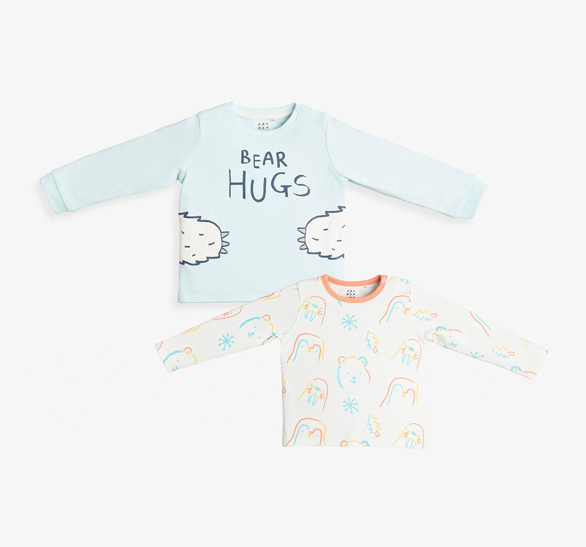 Baby Unisex Printed Organic Cotton T-Shirts (Pack Of 2)