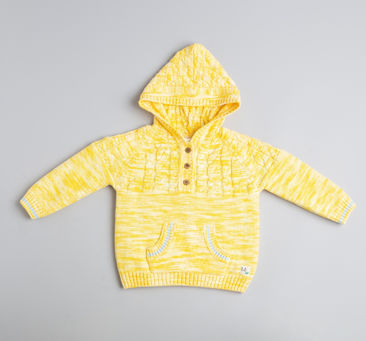 Baby Unisex Hooded Sweater With Cabling