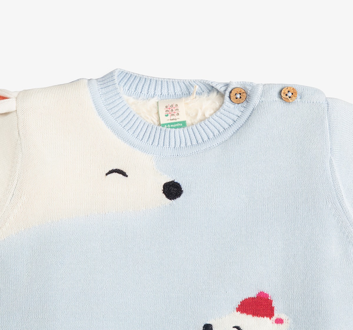Baby Unisex Sweater With Intarsia & Beanie
