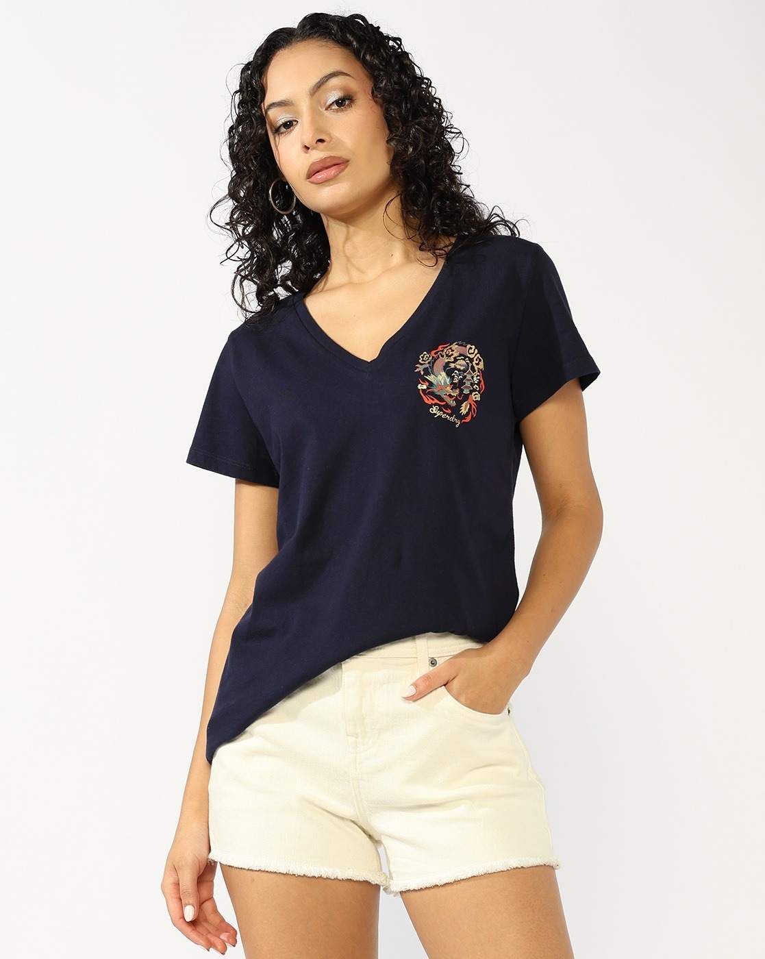 SUIKA METALLIC RELAXED VEE TEE