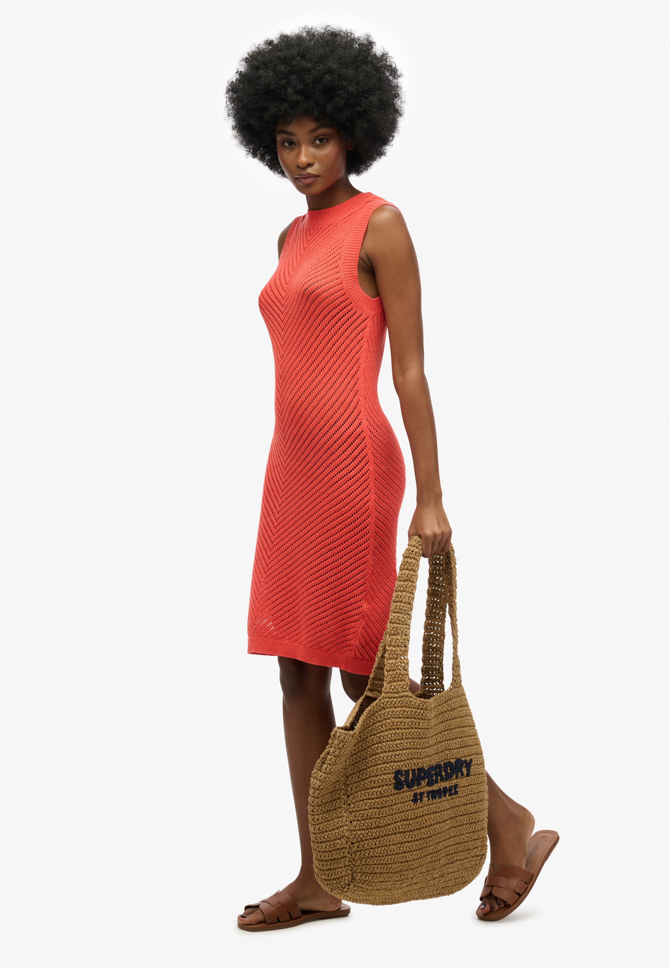 CHEVRON CROCHET MINI DRESS