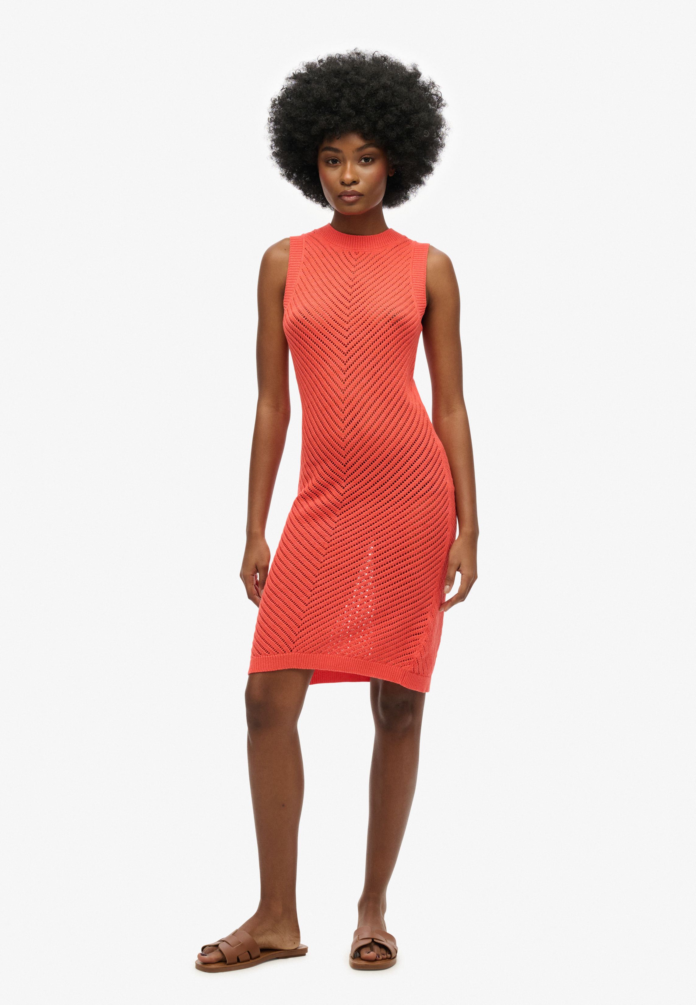 CHEVRON CROCHET MINI DRESS