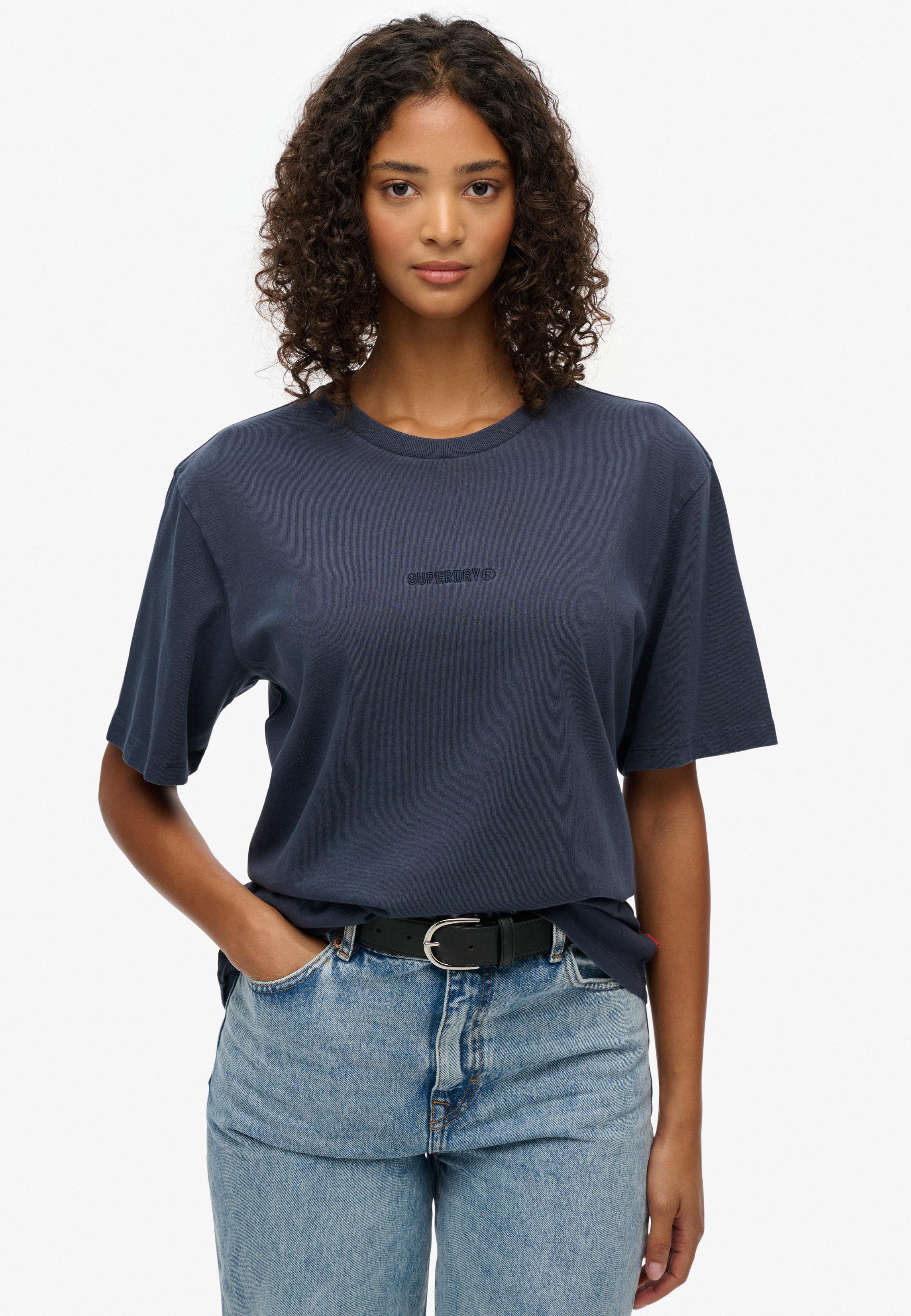 Superdry Code Micro Logo Tee - T-Shirt Uomo Girocollo A Maniche Corte, Vestibilità Ampia, Con Logo Ricamato