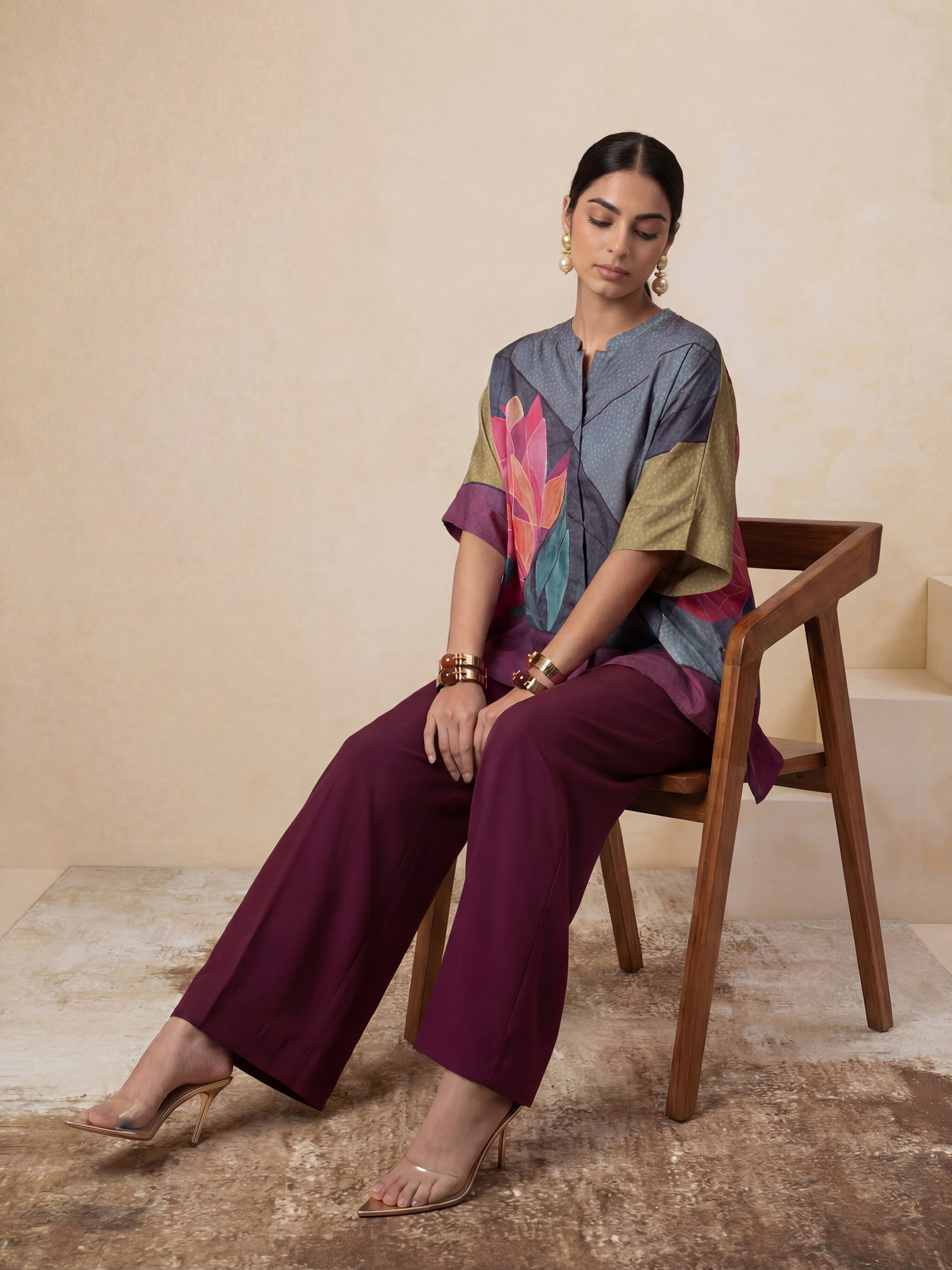Canaries And Roses Kaftan - SATYA PAUL