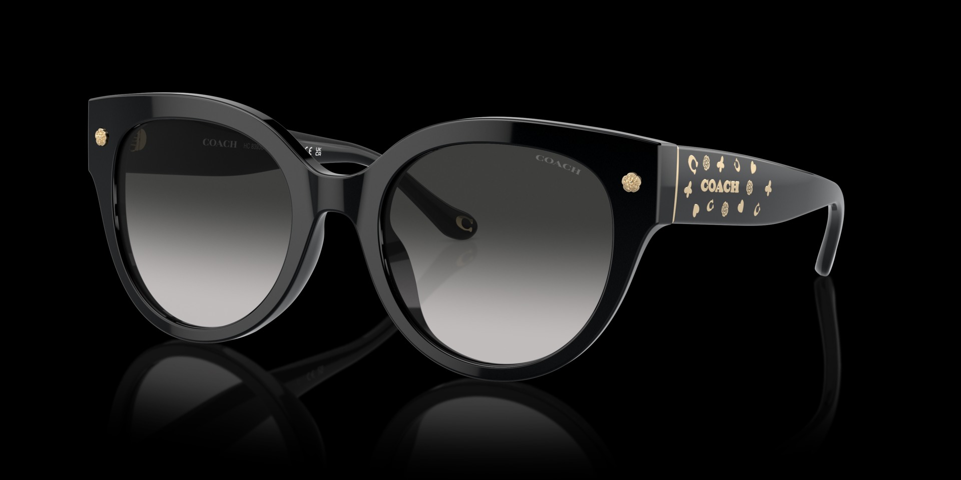 Coach Black Acetate Women Sunglass