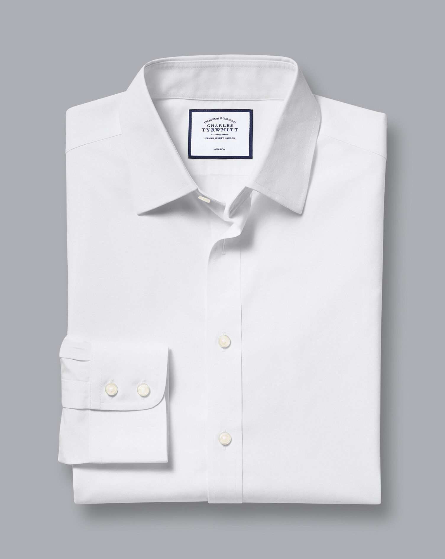 Non-Iron Poplin Shirt - White