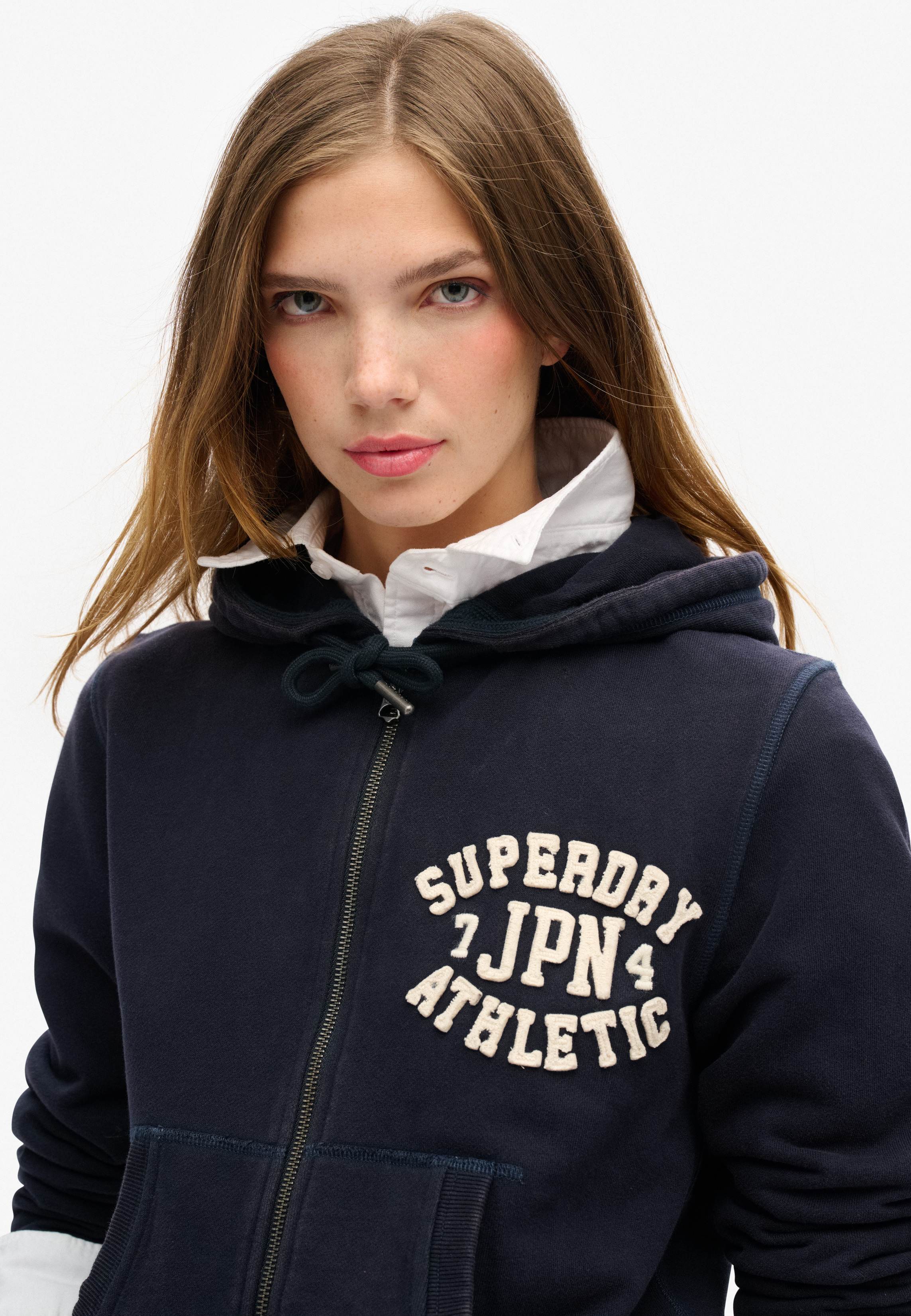 ATHLETIC RELAXED CROP ZIPHOOD