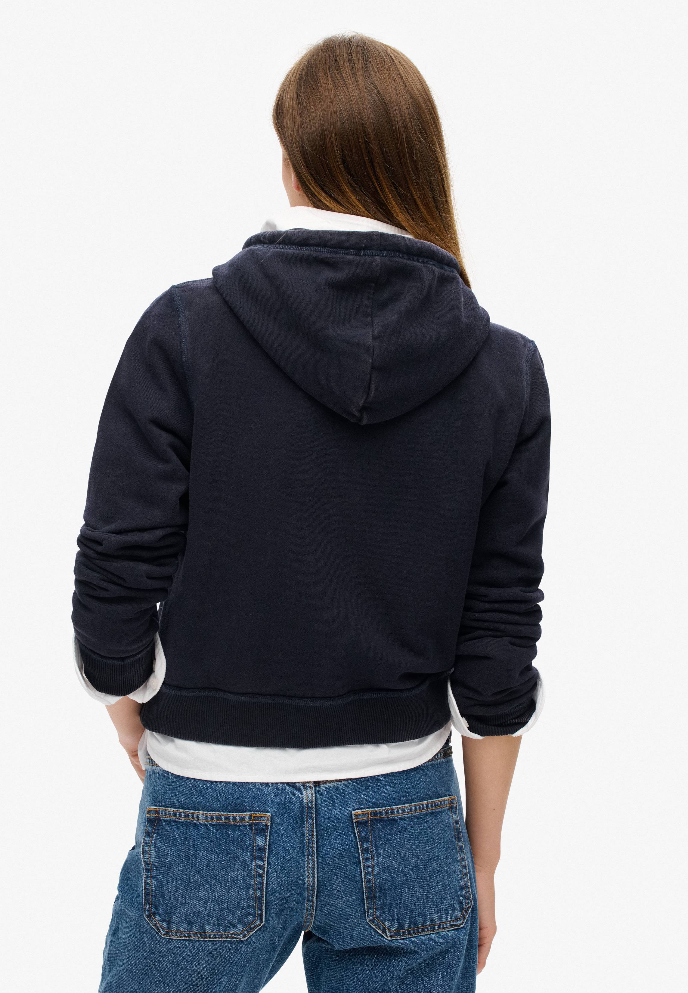 ATHLETIC RELAXED CROP ZIPHOOD