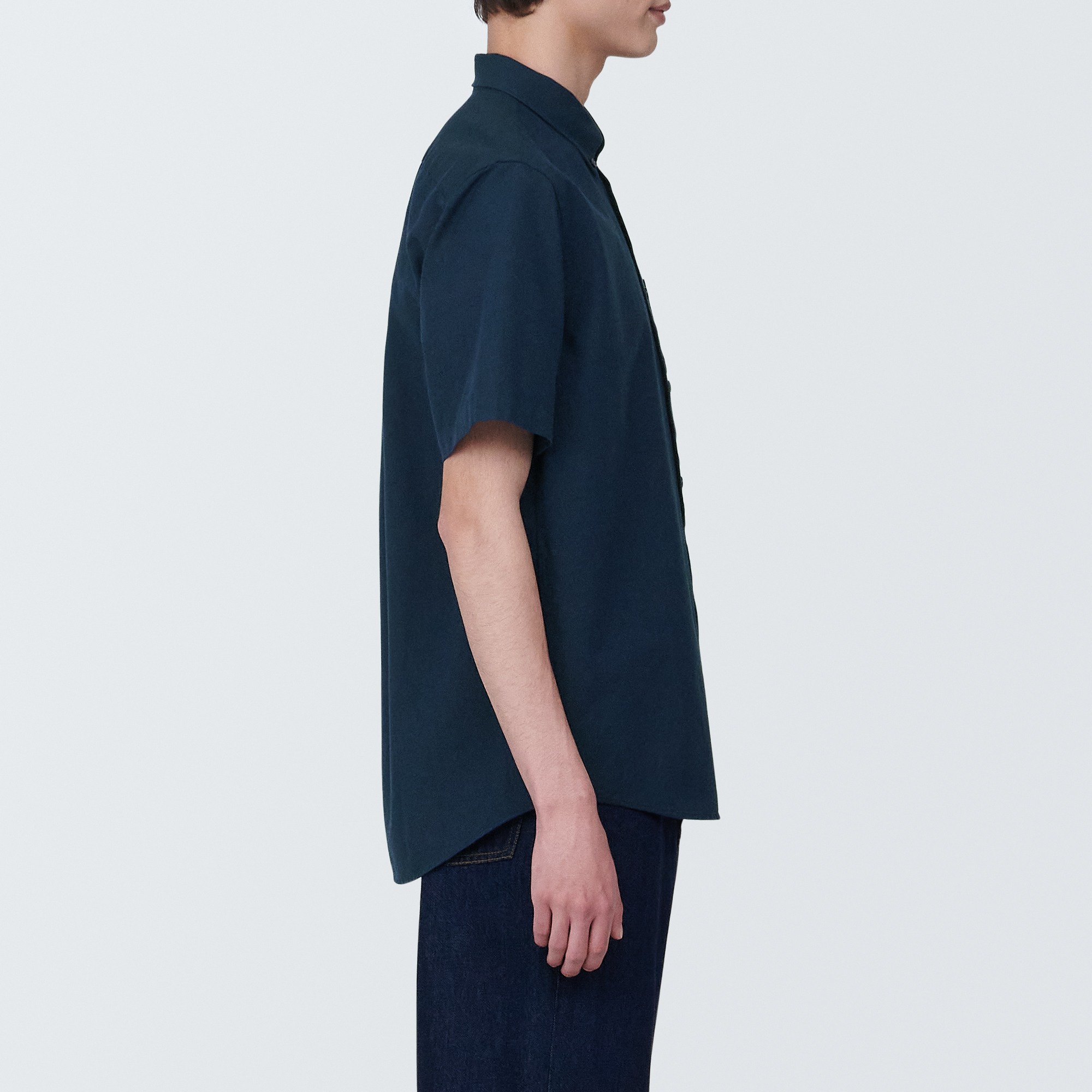Washed oxford button down Short Sleeve shirt