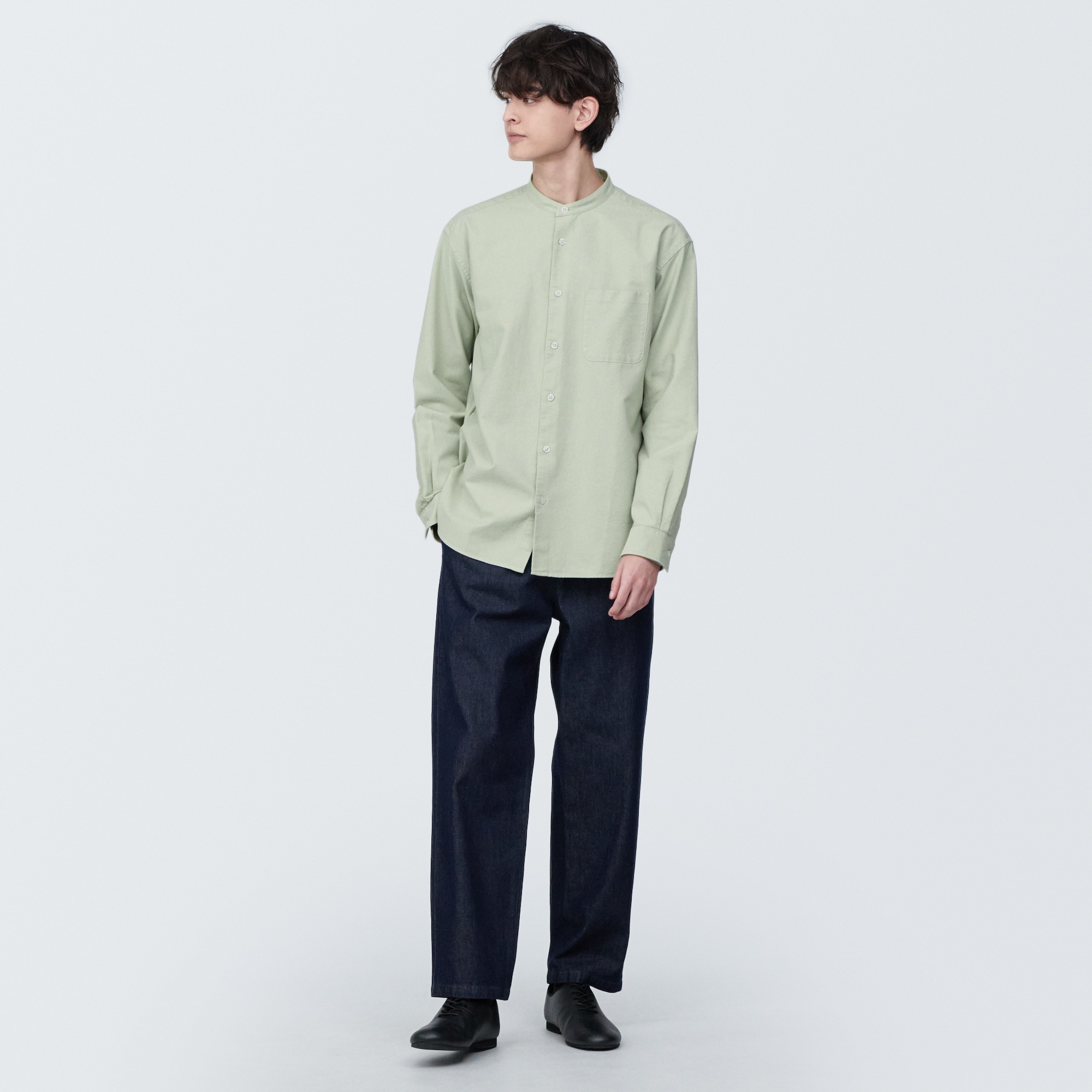 Washed oxford button down Long Sleeve shirt