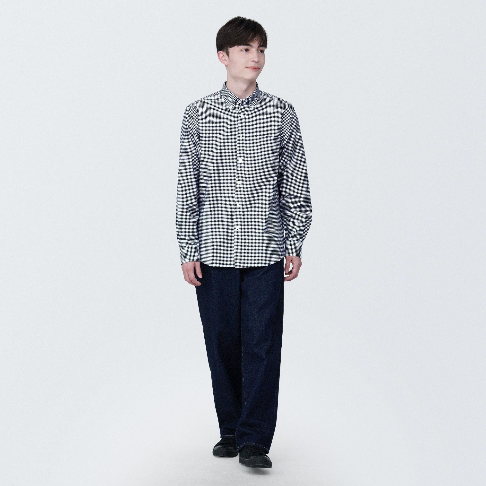 Washed oxford button down Long Sleeve shirt
