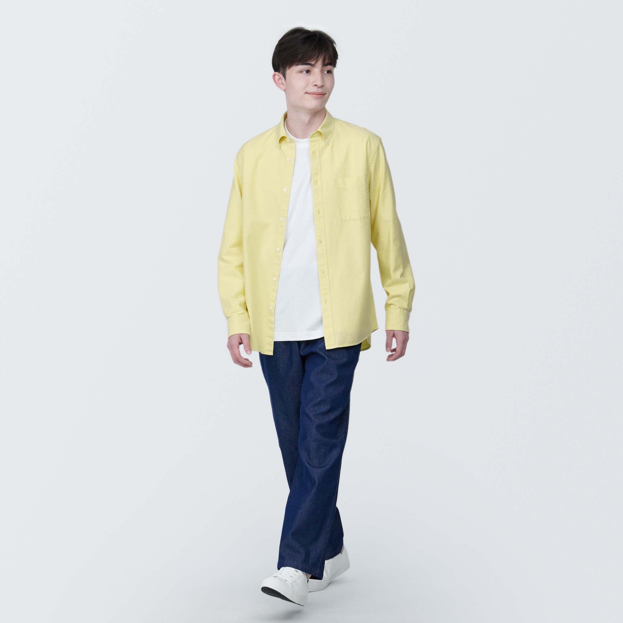 Washed oxford button down Long Sleeve shirt