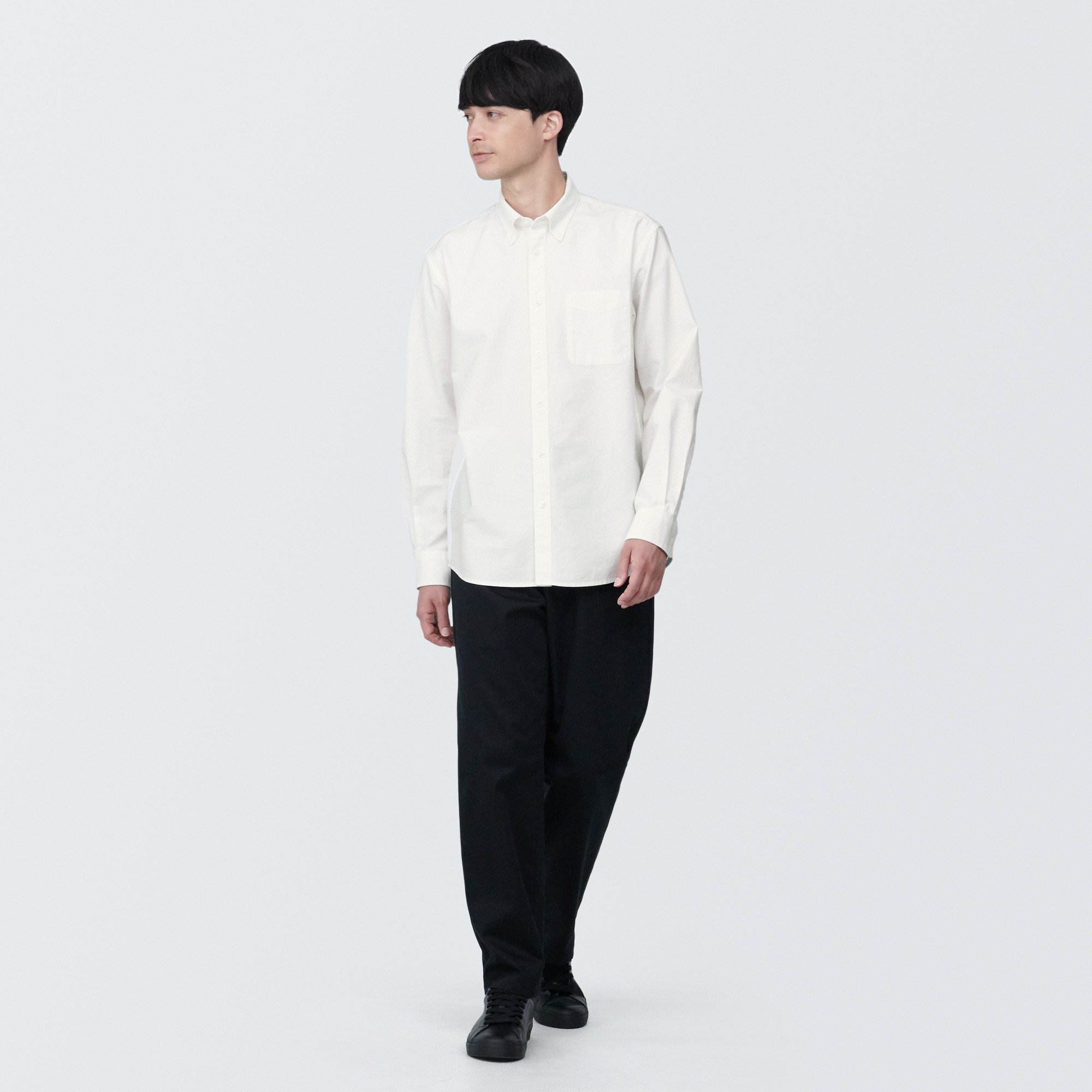Washed oxford button down Long Sleeve shirt