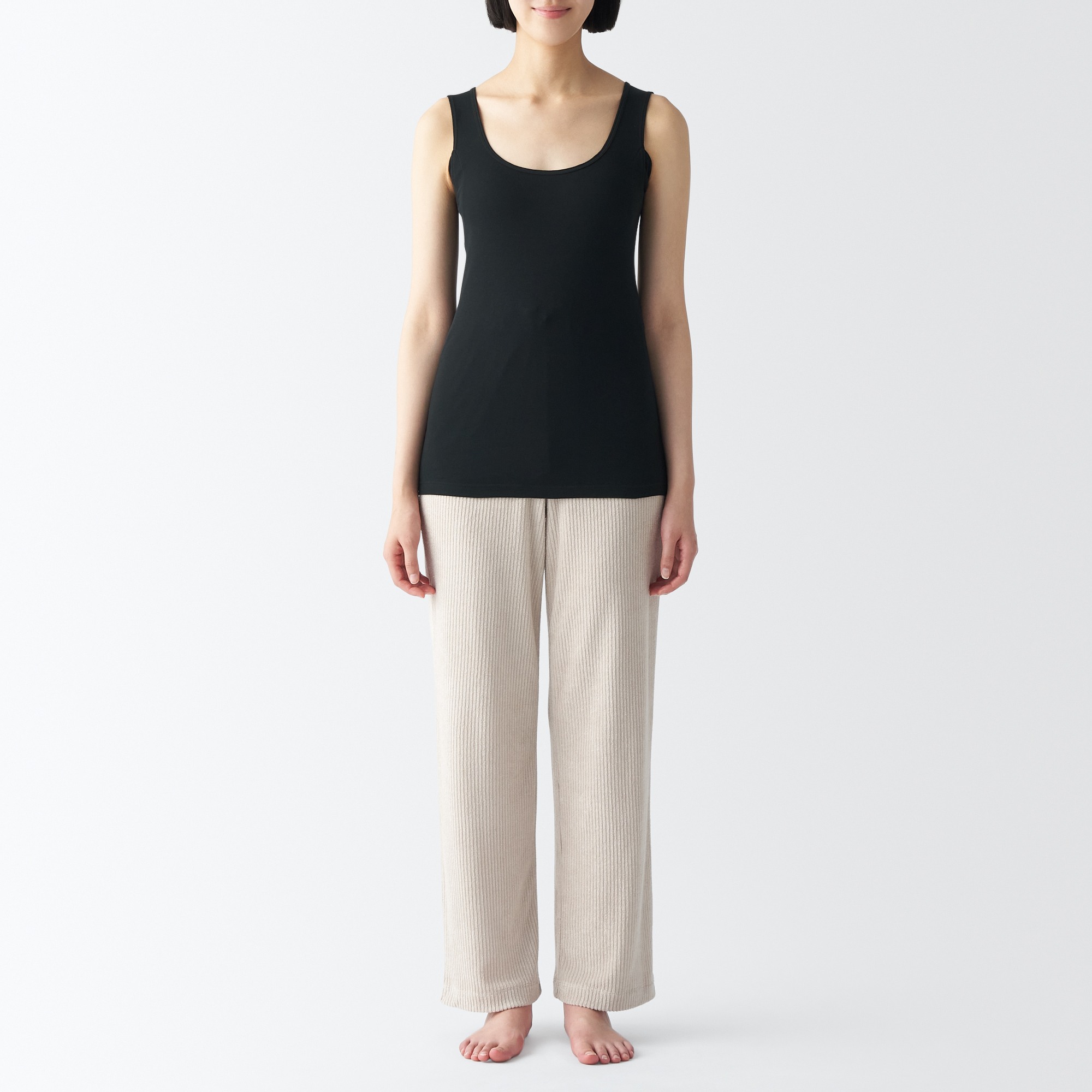 MUJI | Moisture wicking cotton paded tank top