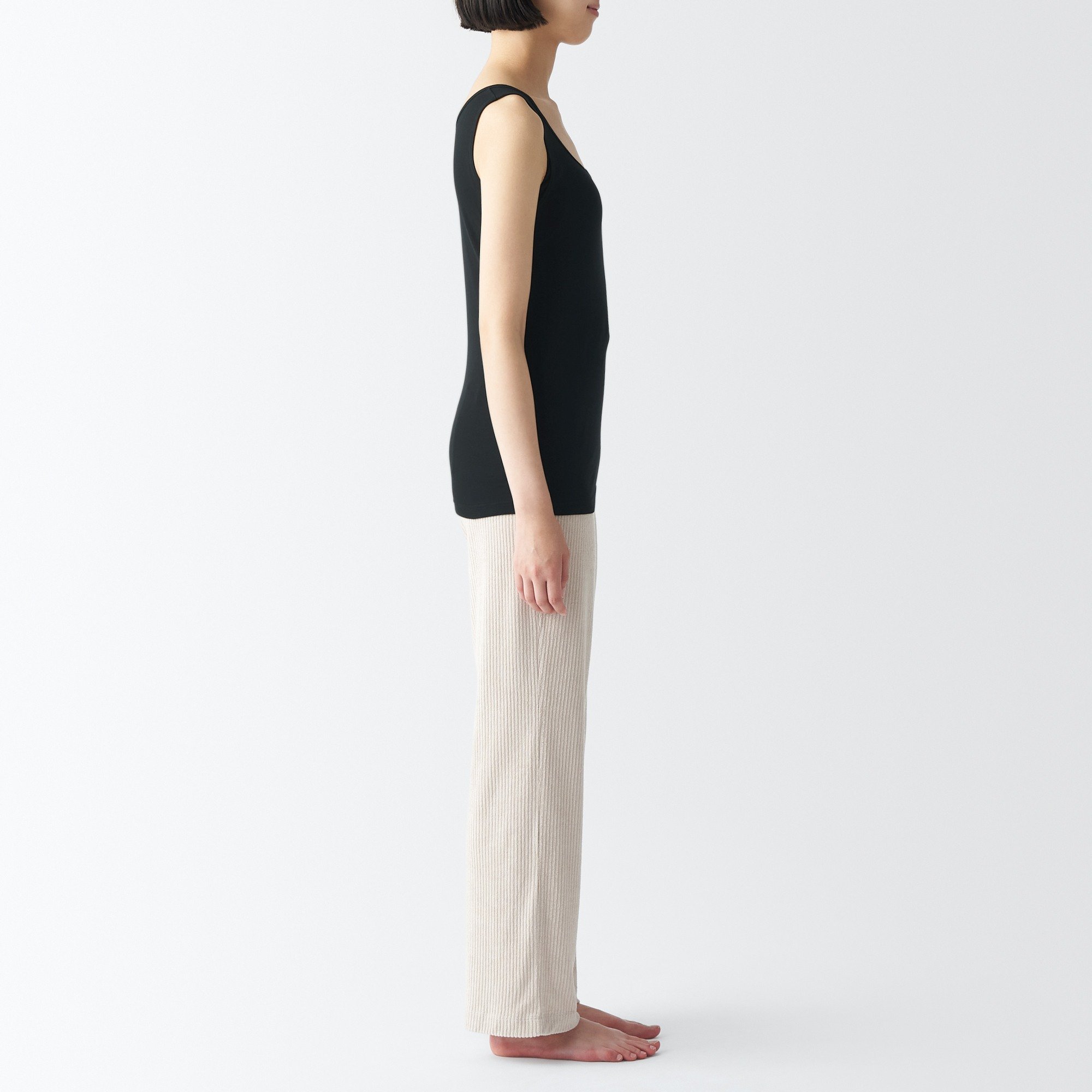 MUJI | Moisture wicking cotton paded tank top