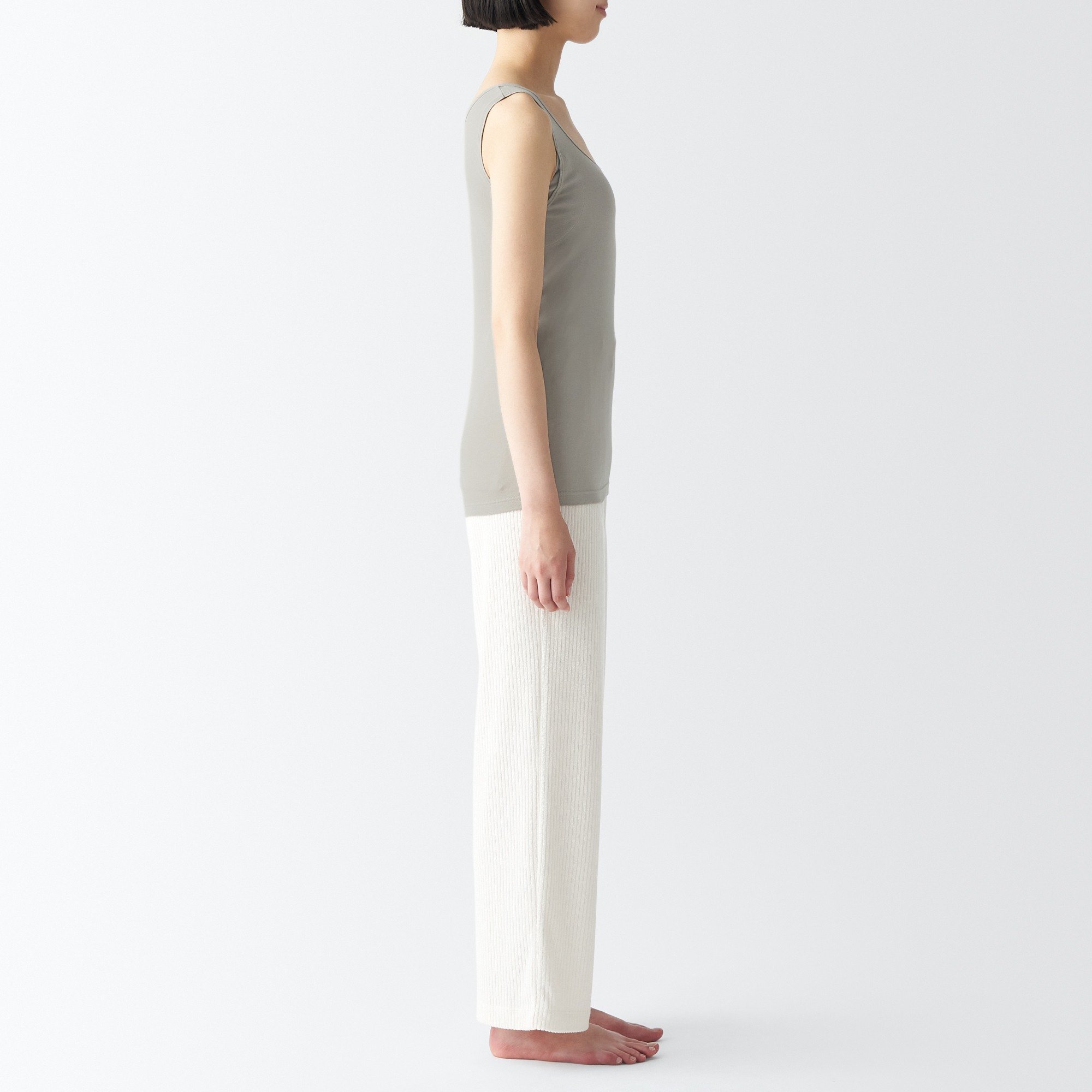 MUJI | Moisture wicking cotton paded tank top
