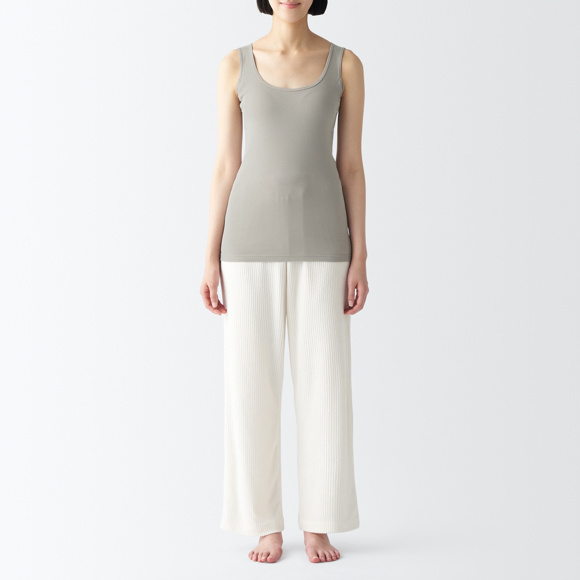 MUJI | Moisture wicking cotton paded tank top