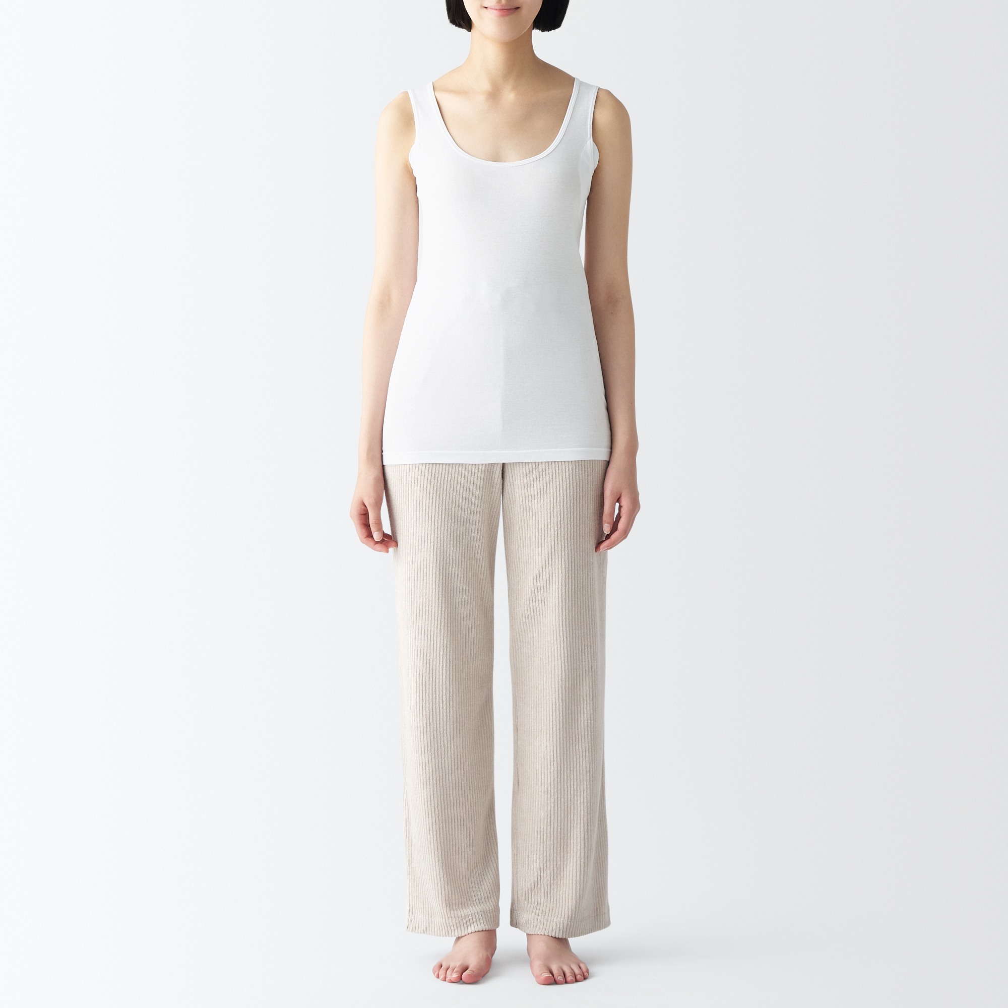 MUJI | Moisture wicking cotton paded tank top