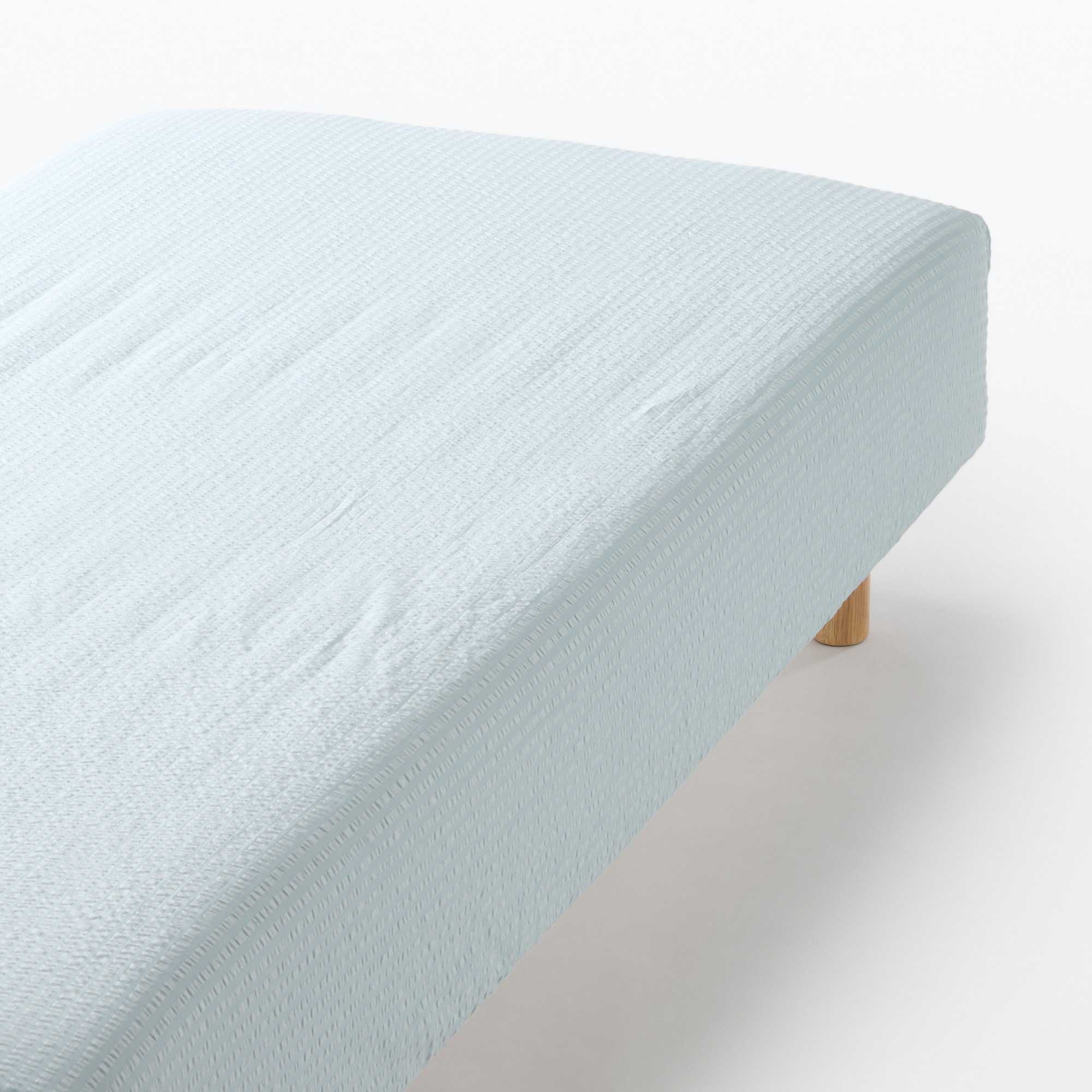 MUJI | COTTON SEERSUCKER FITTED SHEET Q
