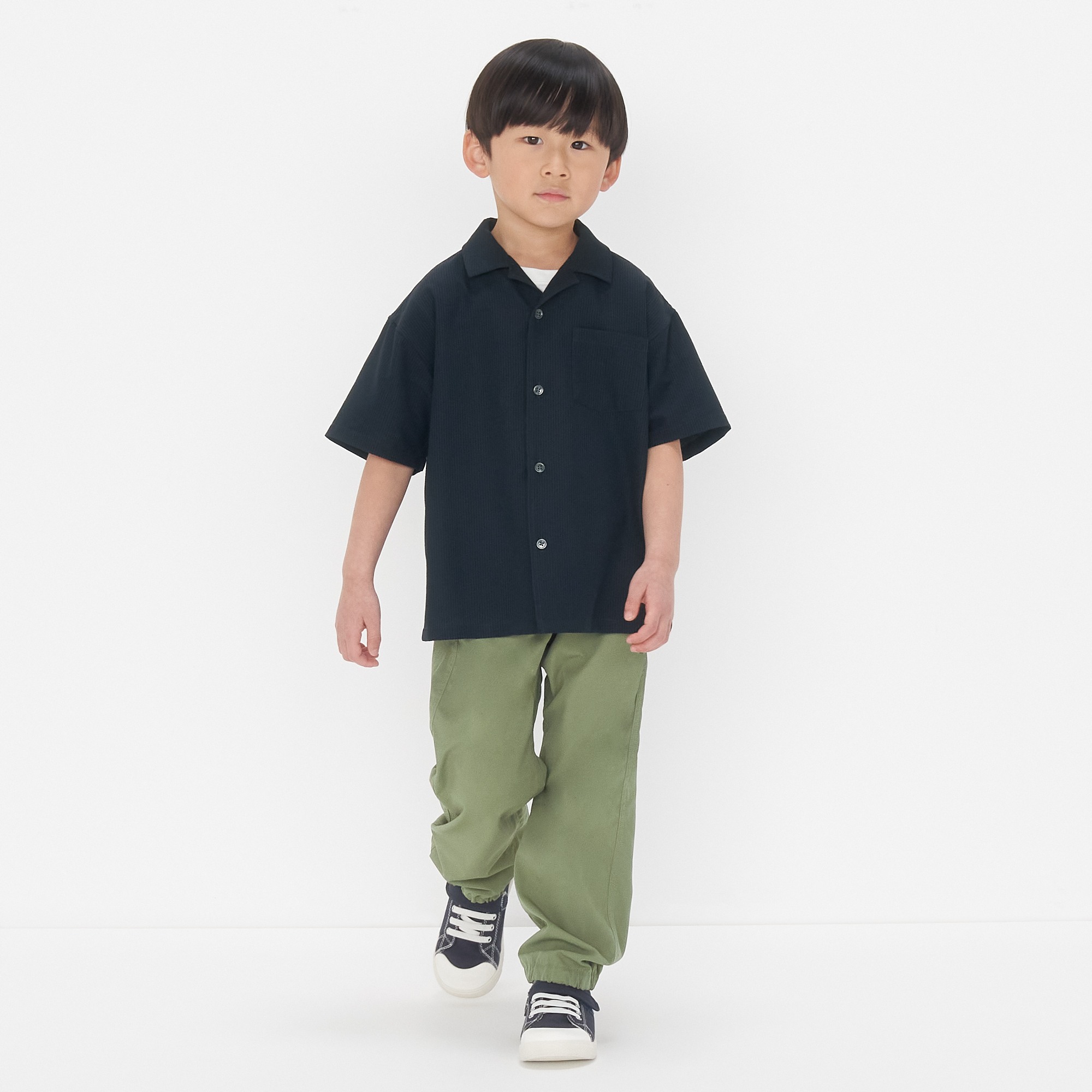 MUJI | Breathable seersucker woven shirt