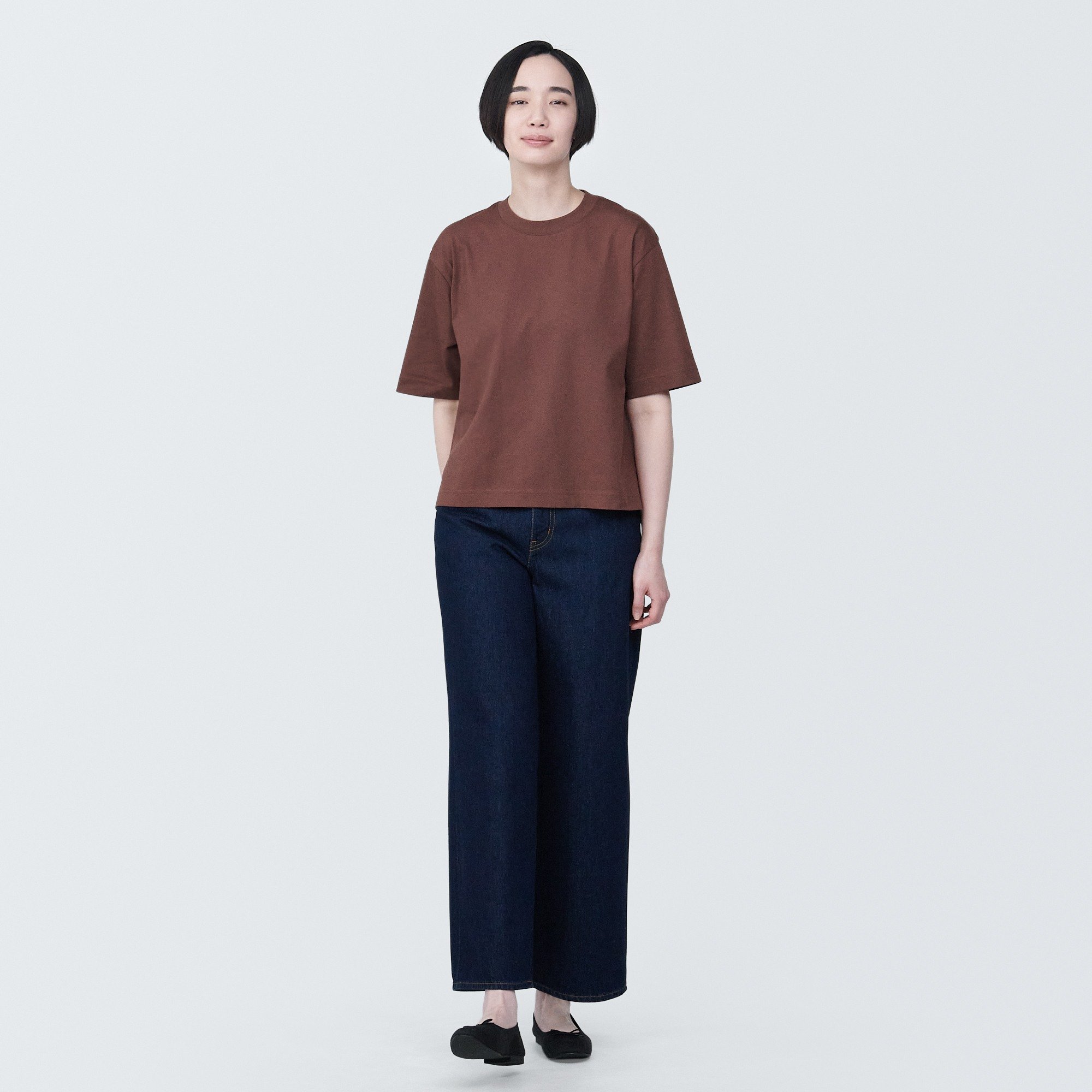 Cool touch Crew neck Wide Short Sleeve T-shirt