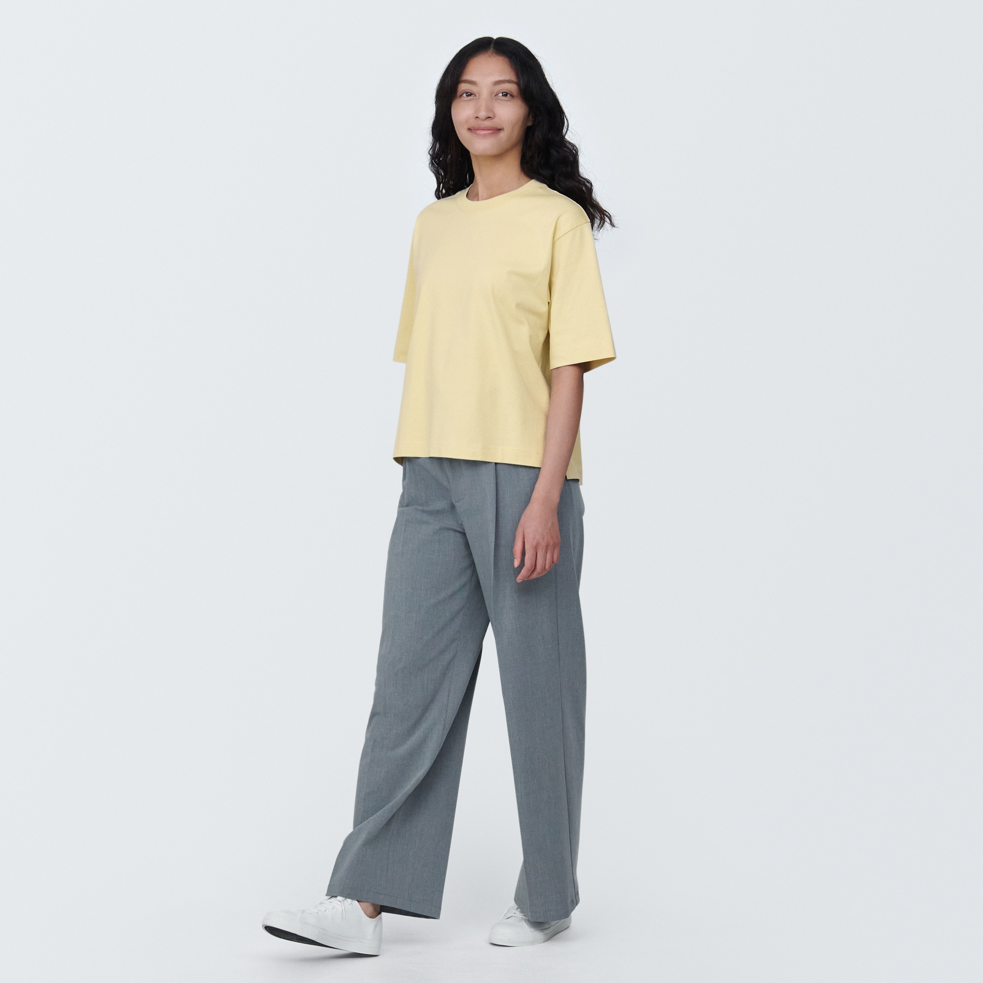 Cool touch Crew neck Wide Short Sleeve T-shirt