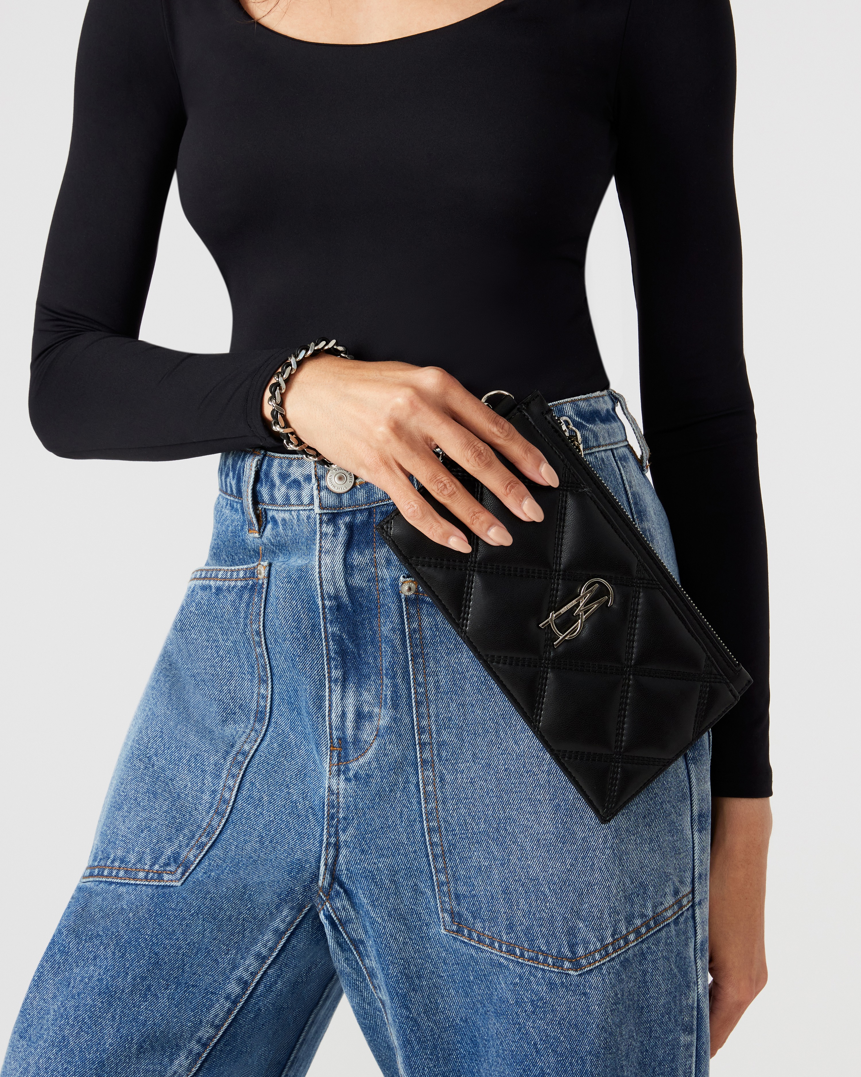 Bmora Black-Silver Clutches & Wallets