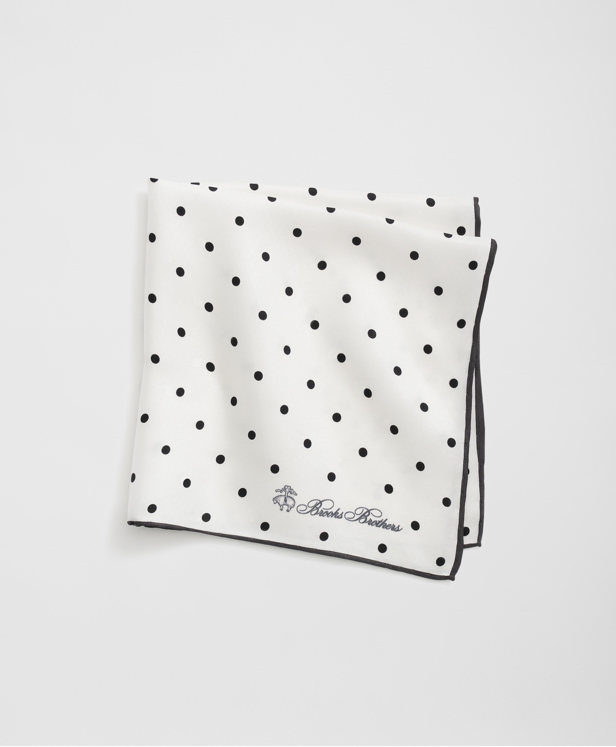 Brooks Brothers | Dotted White Silk Pocket Square