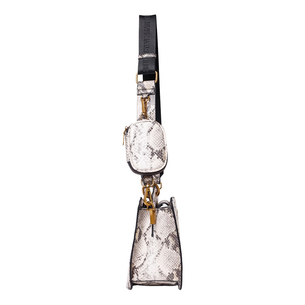 BEVELYN-SNAKE METALLIC SNAKE SATCHEL