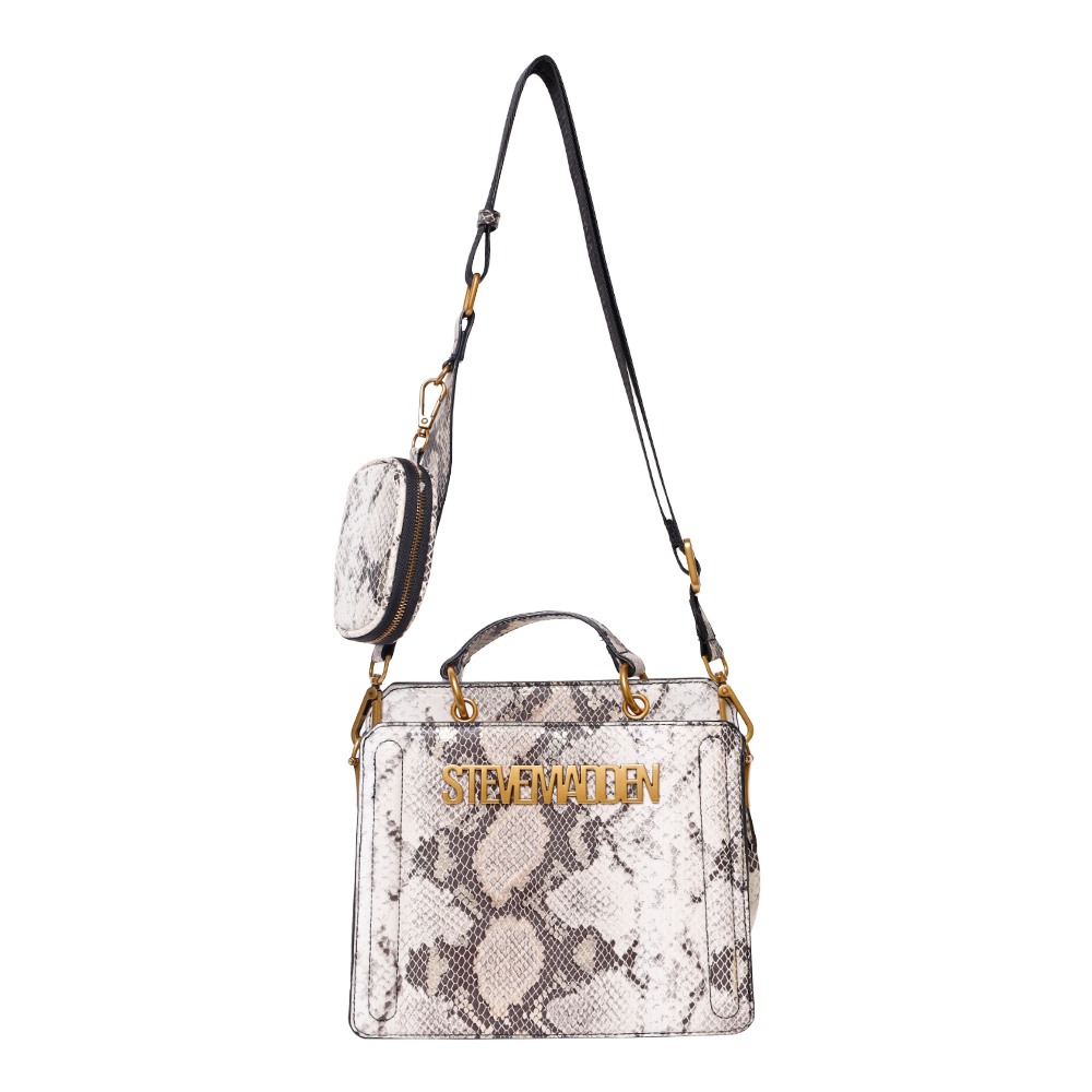 BEVELYN-SNAKE METALLIC SNAKE SATCHEL