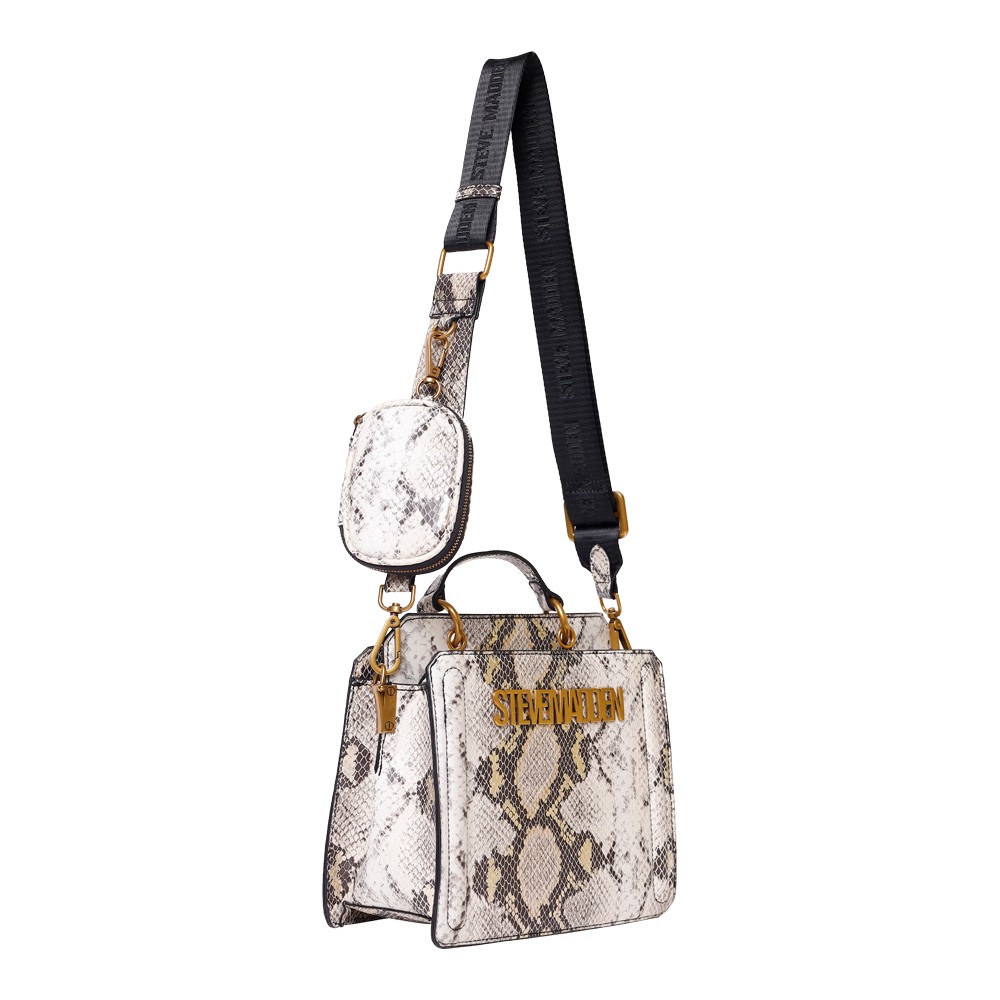BEVELYN-SNAKE METALLIC SNAKE SATCHEL