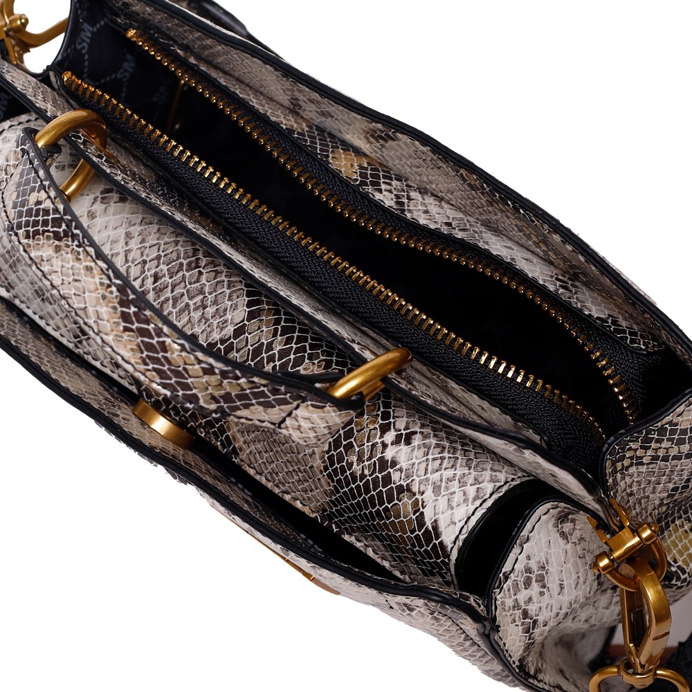 BEVELYN-SNAKE METALLIC SNAKE SATCHEL