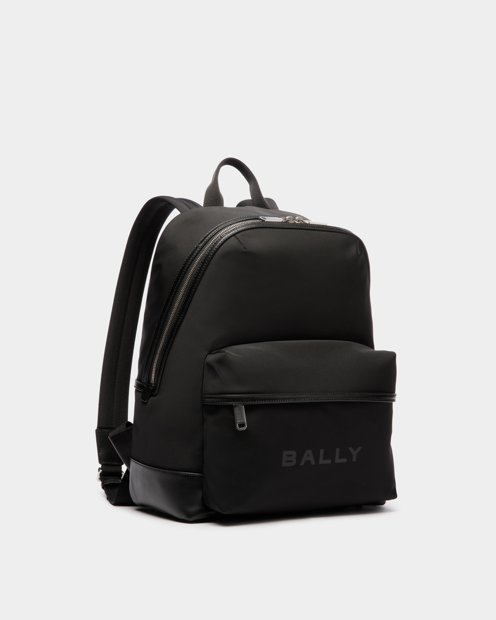 Bar Backpack in Black Nylon And Leather