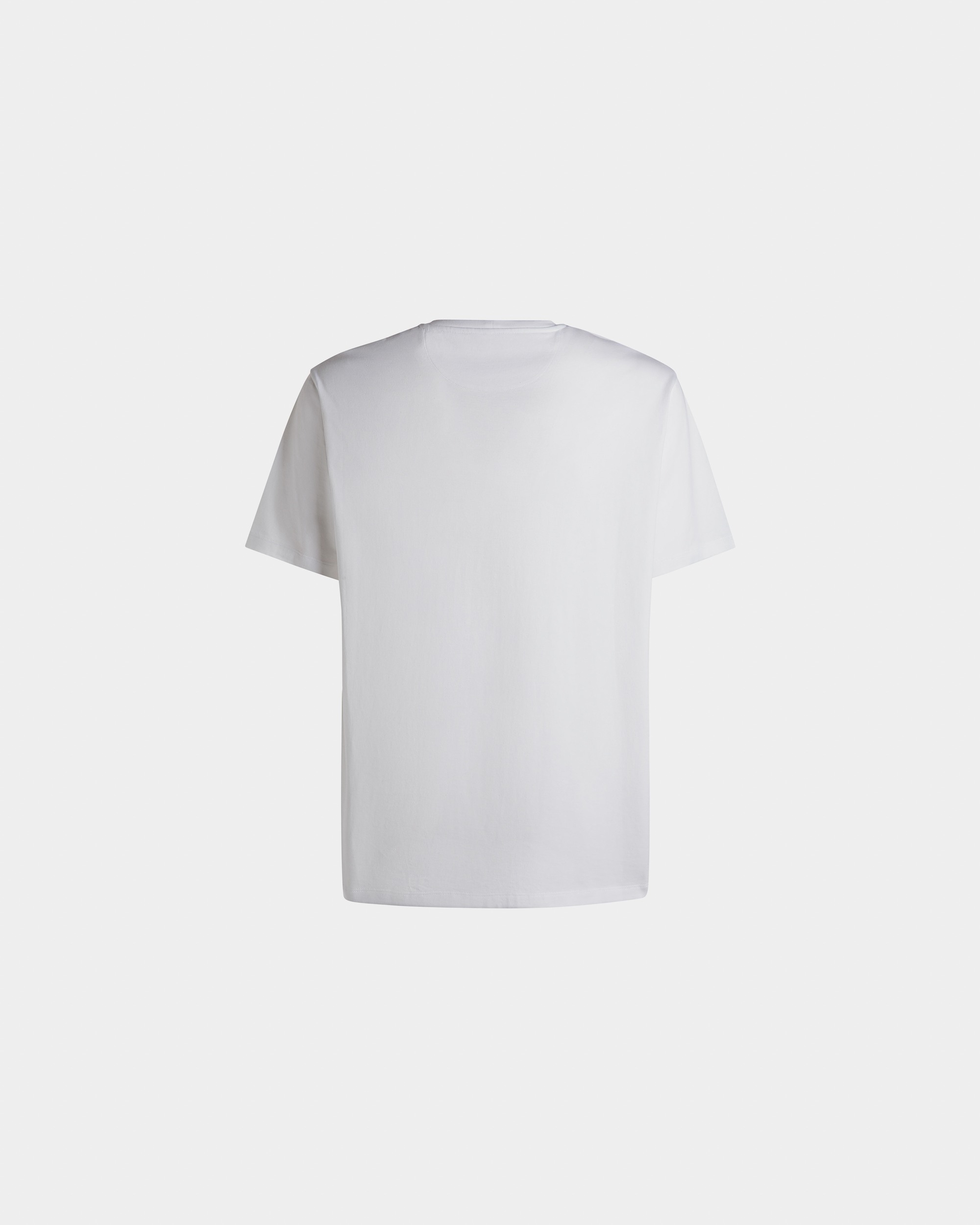 T-Shirt With Crest Logo In White Cotton