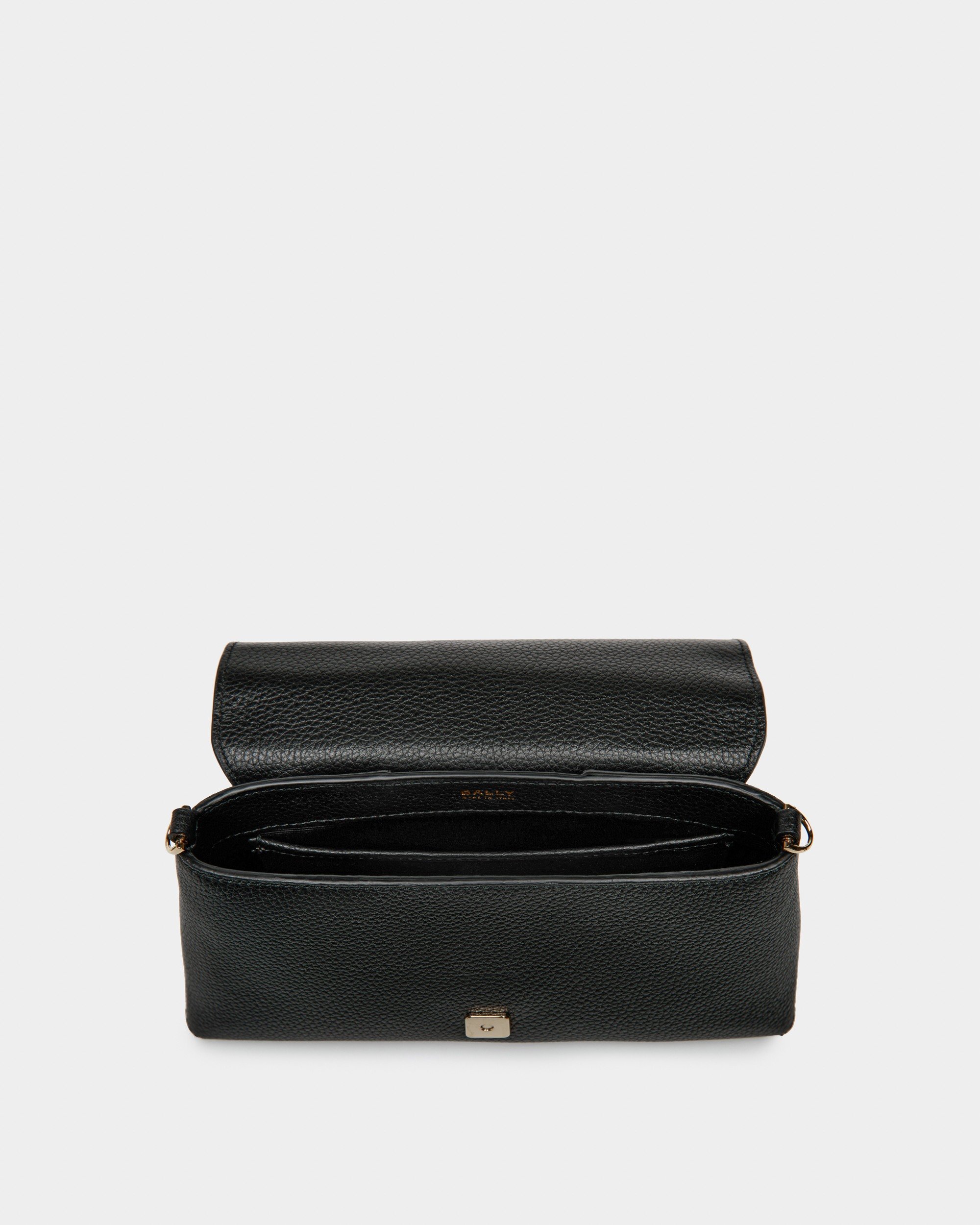 Lock Me Multifunctional Minibag In Black Grained Leather