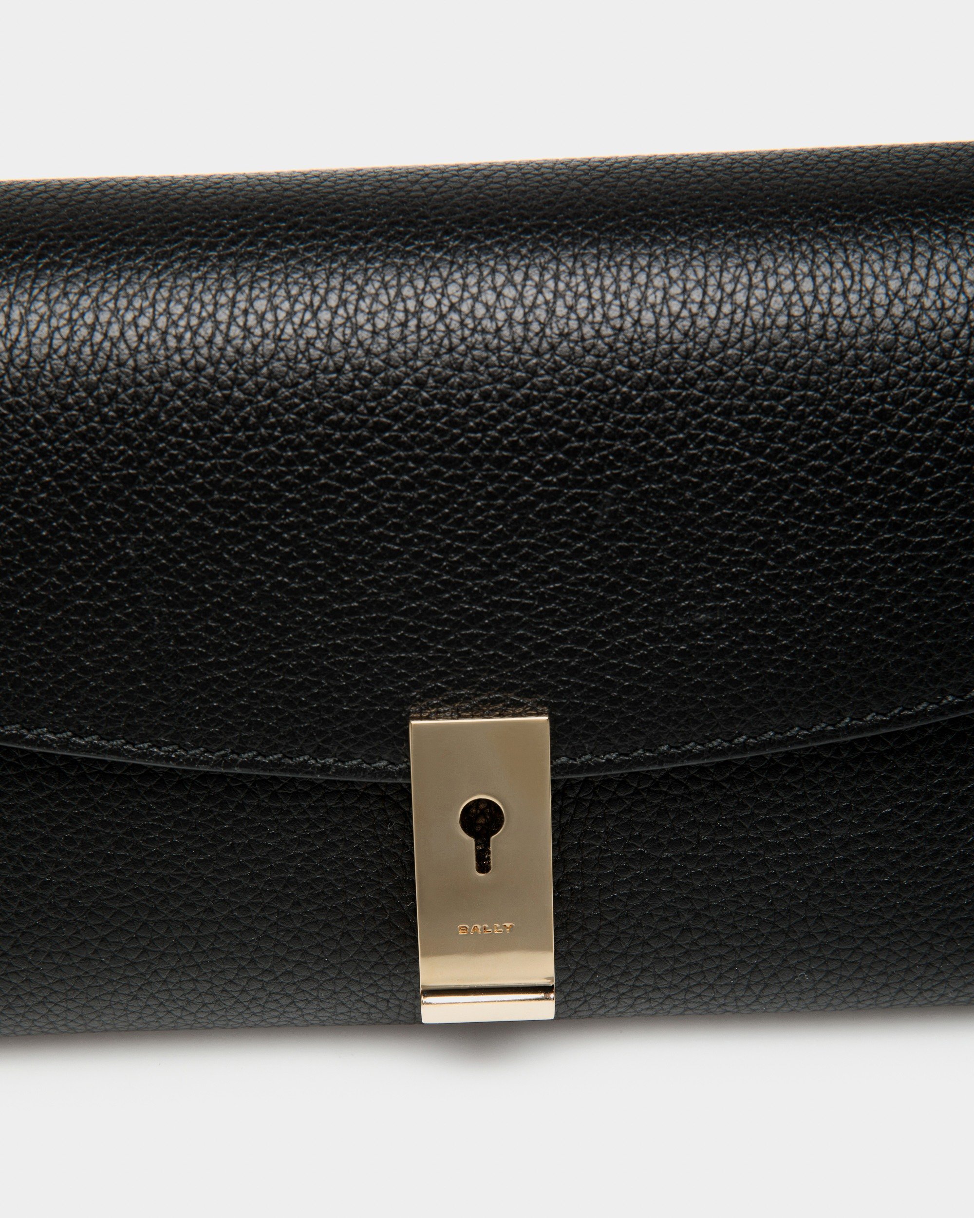 Lock Me Multifunctional Minibag In Black Grained Leather